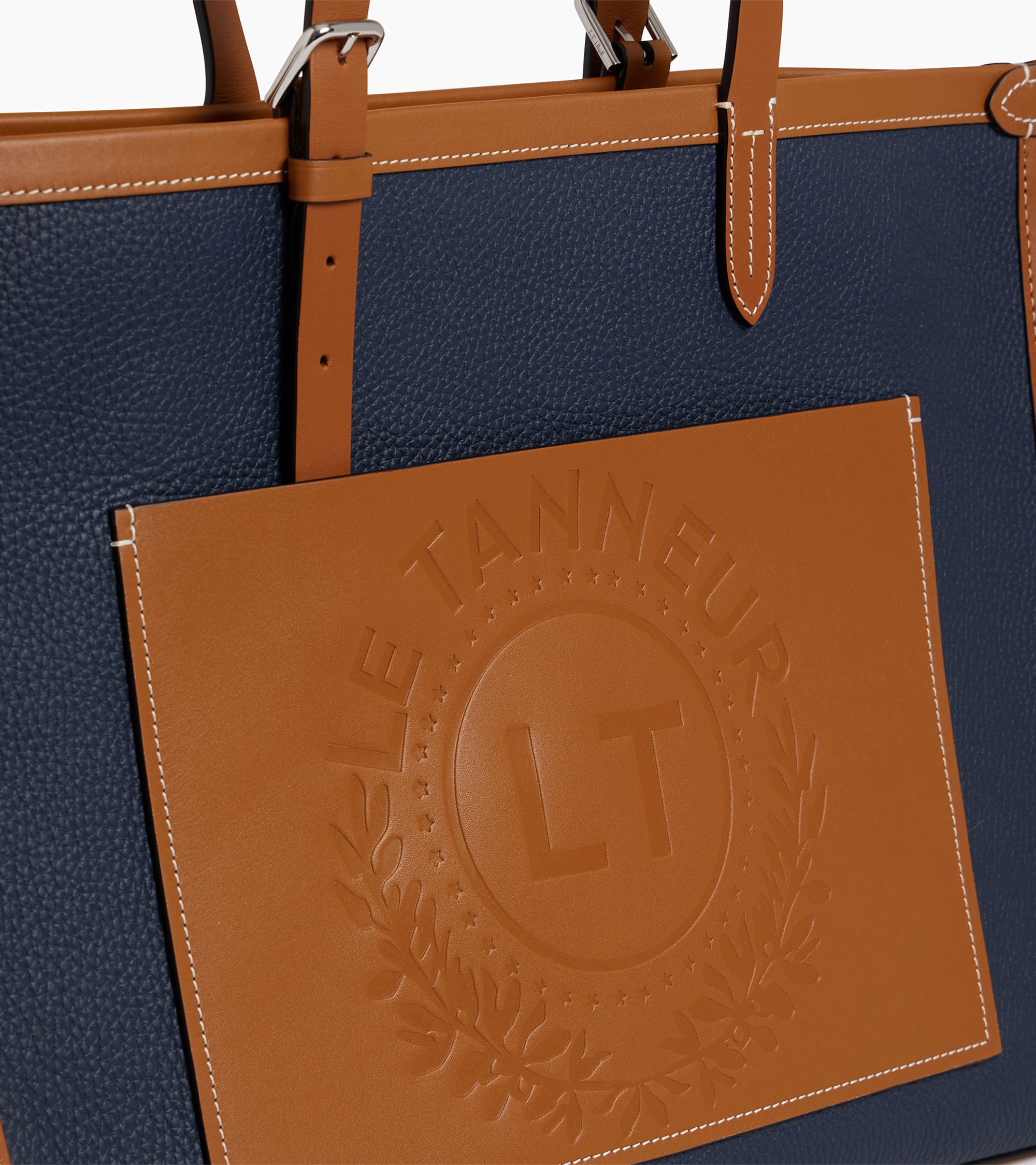 Le 125 large tote bag in grained leather