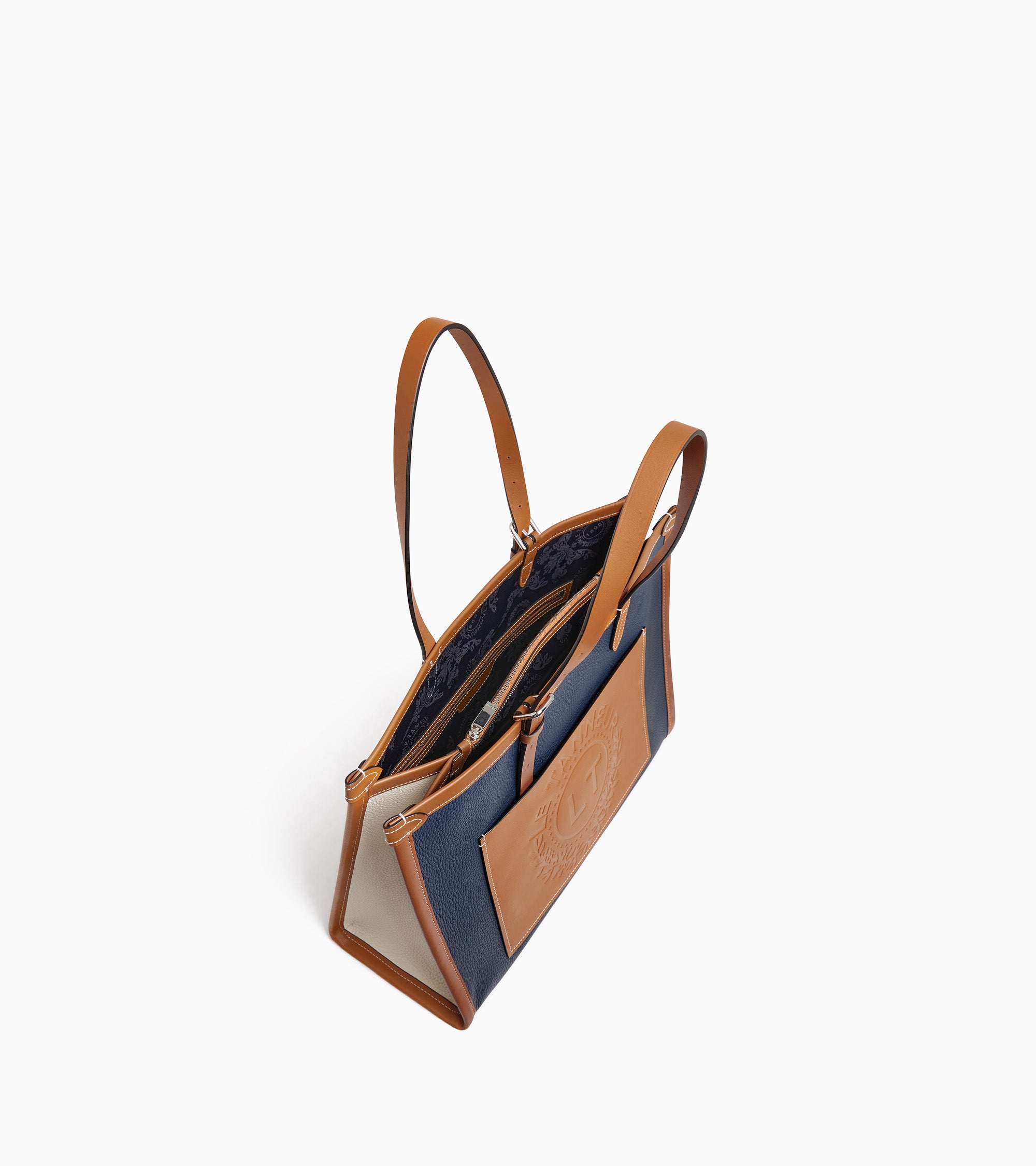 Le 125 large tote bag in grained leather