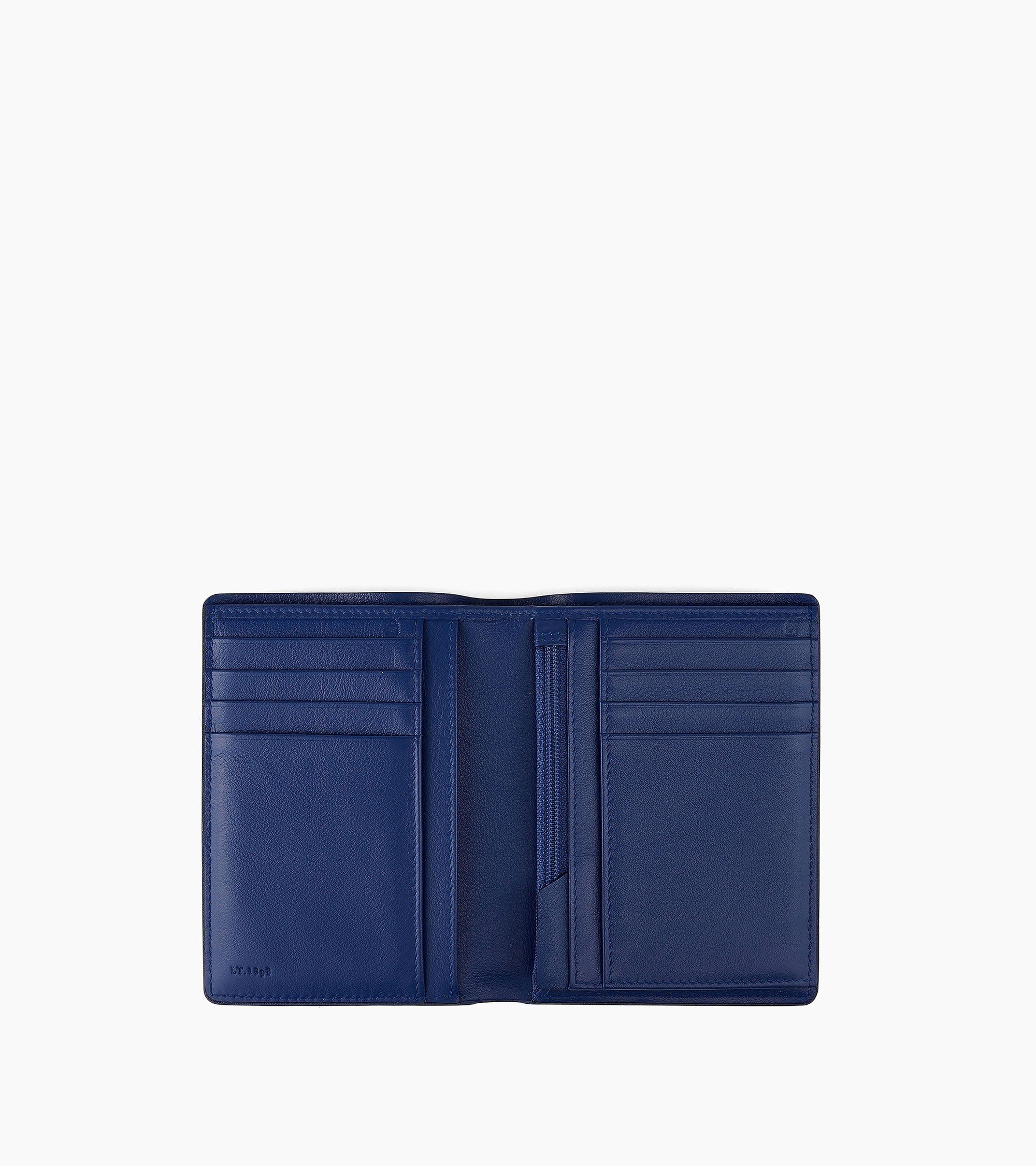 Augustin vertical zipped wallet in grained leather