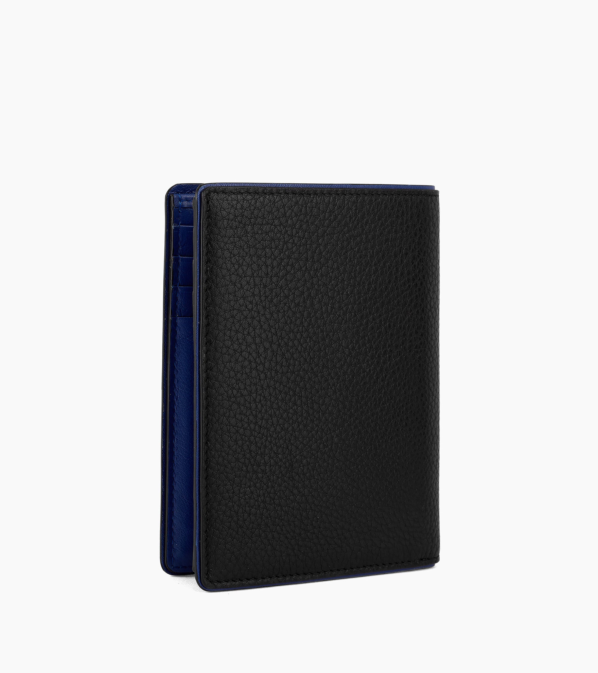 Augustin vertical zipped wallet in grained leather