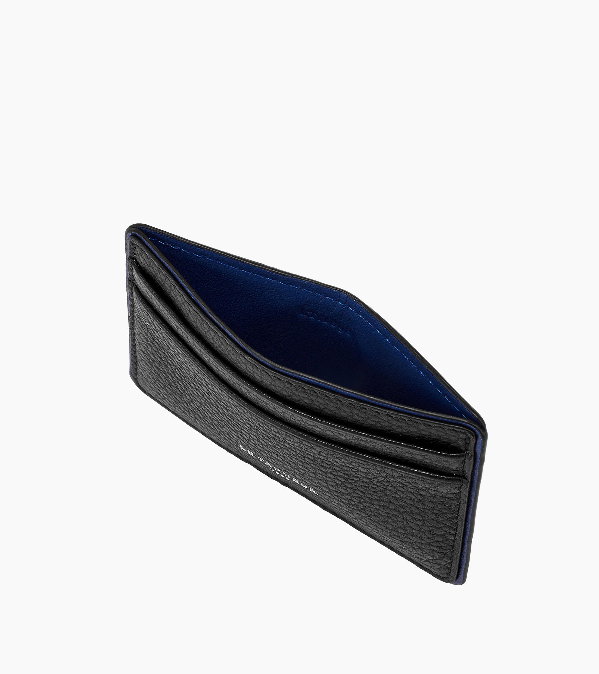 Augustin card holder in grained leather