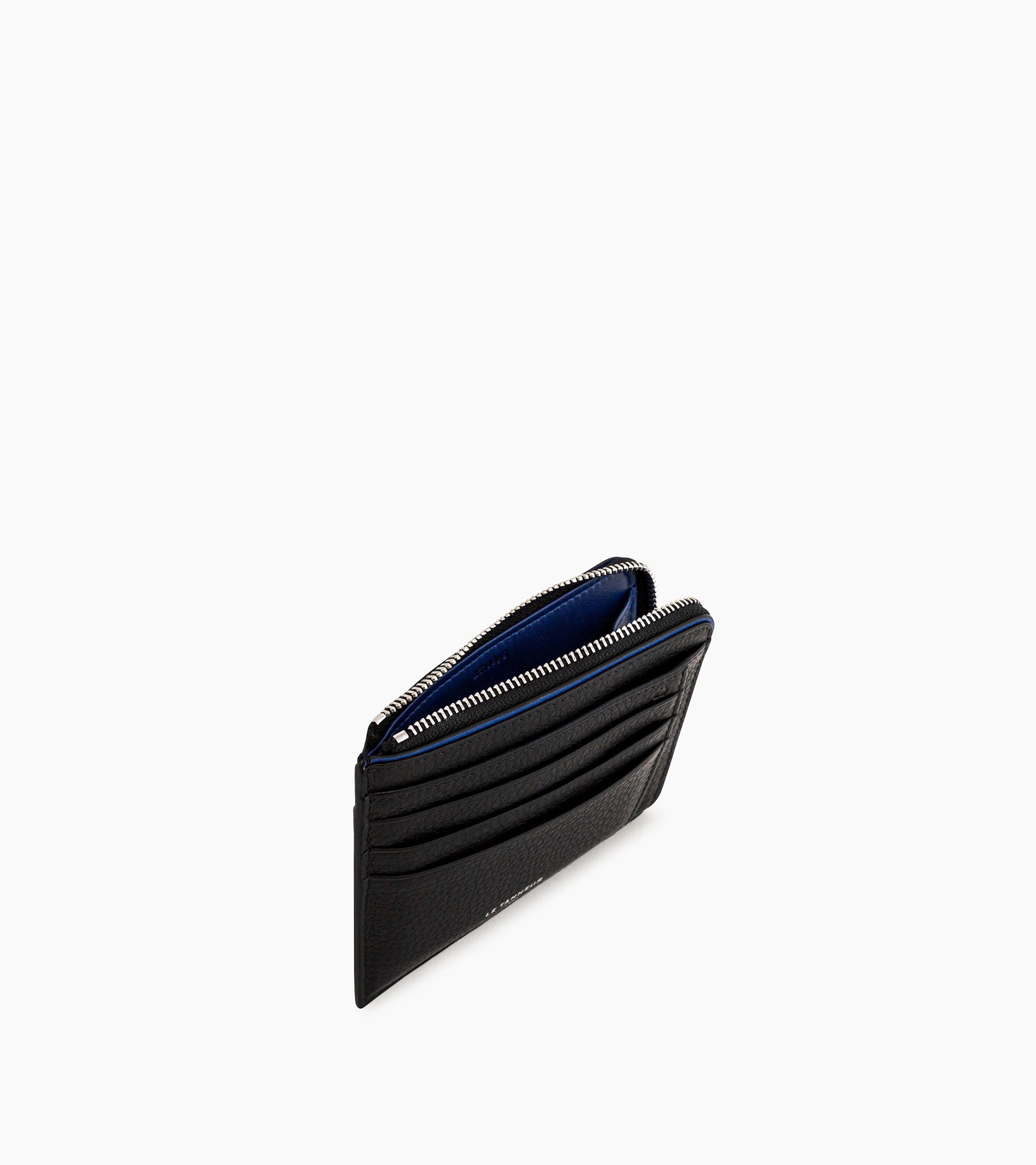 Augustin L-zip card holder in grained leather