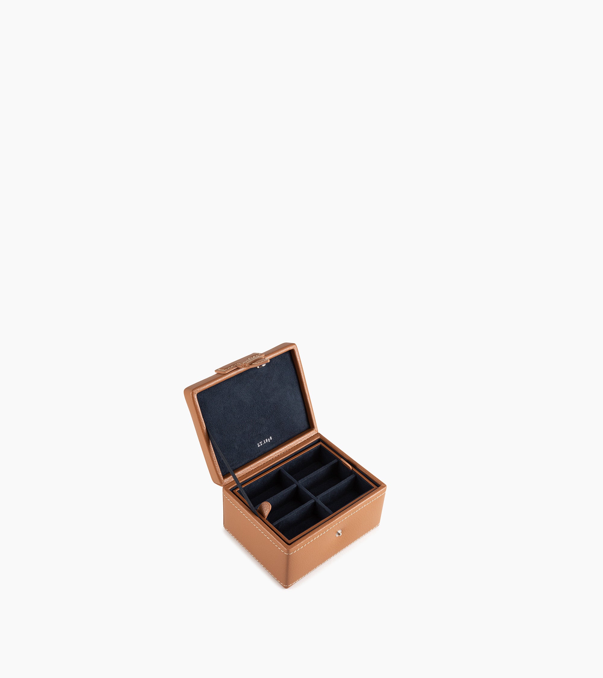 Leather cufflinks box