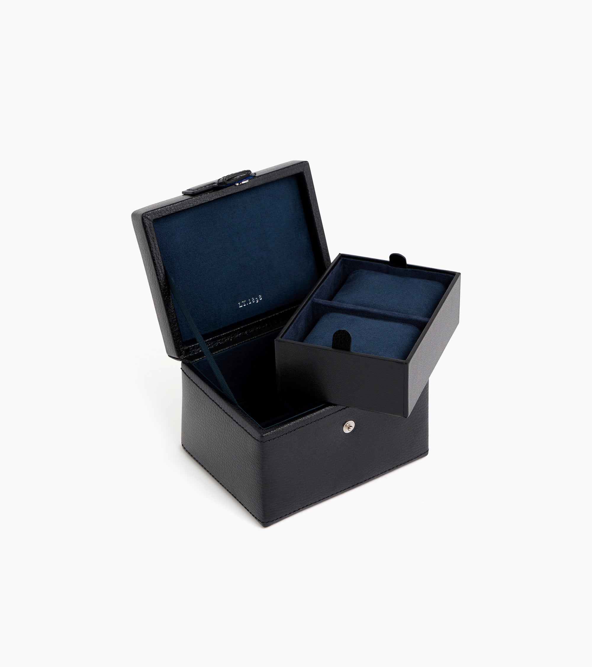 2-watch and cufflink box in leather