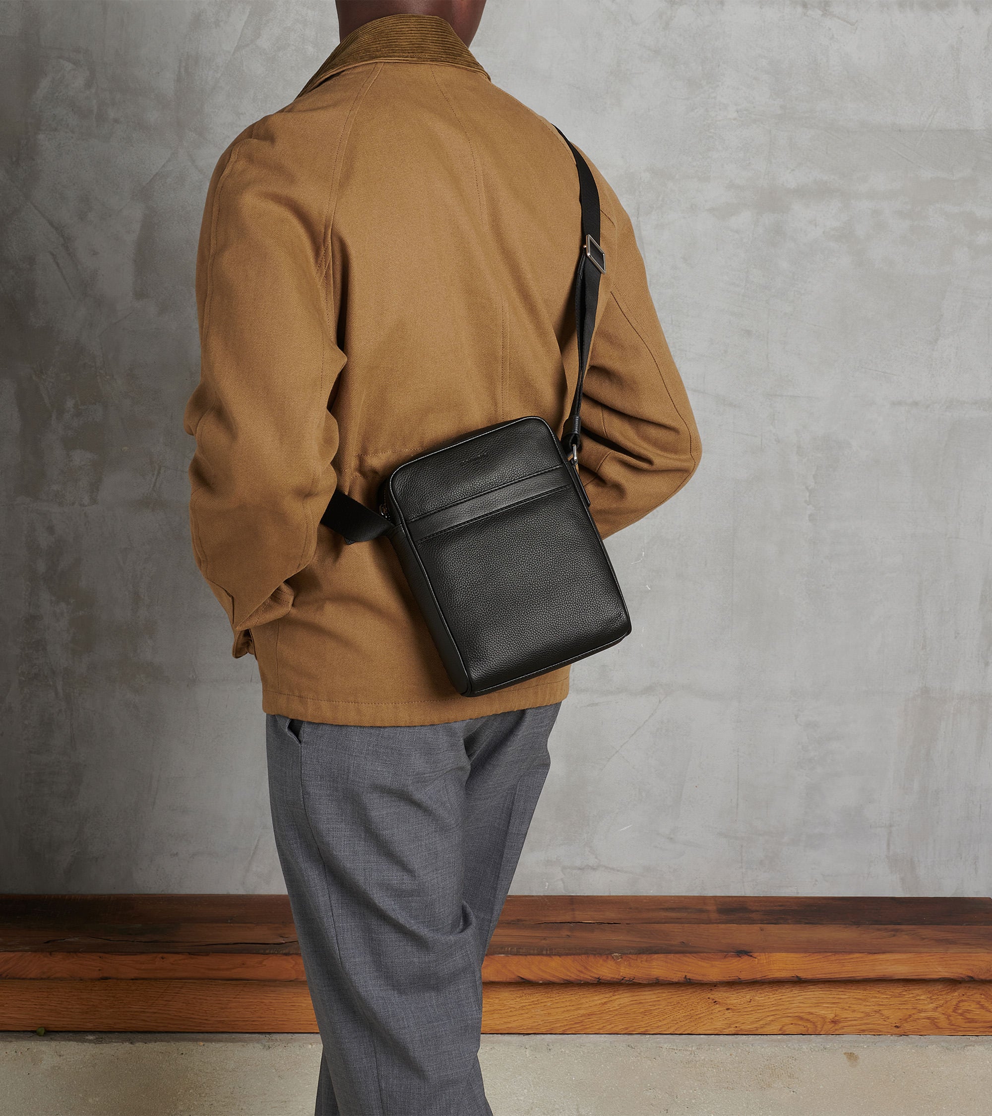 Charles medium-sized satchel in grained leather