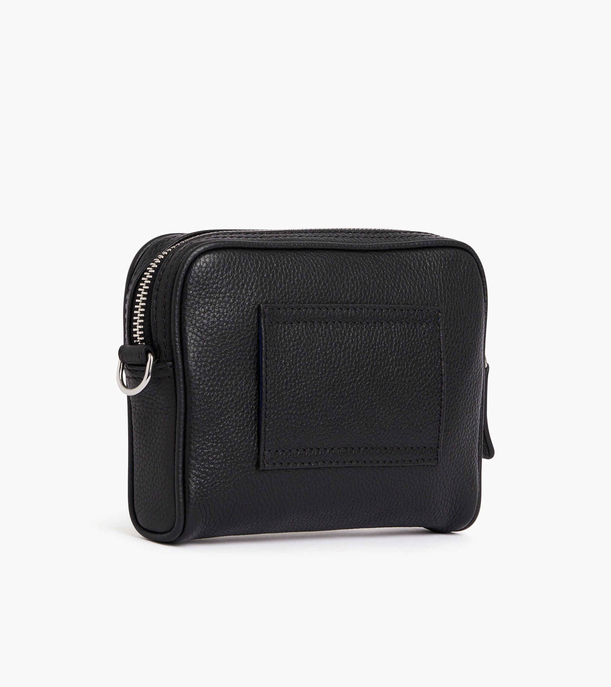 Charles pouch with detachable strap in grained leather