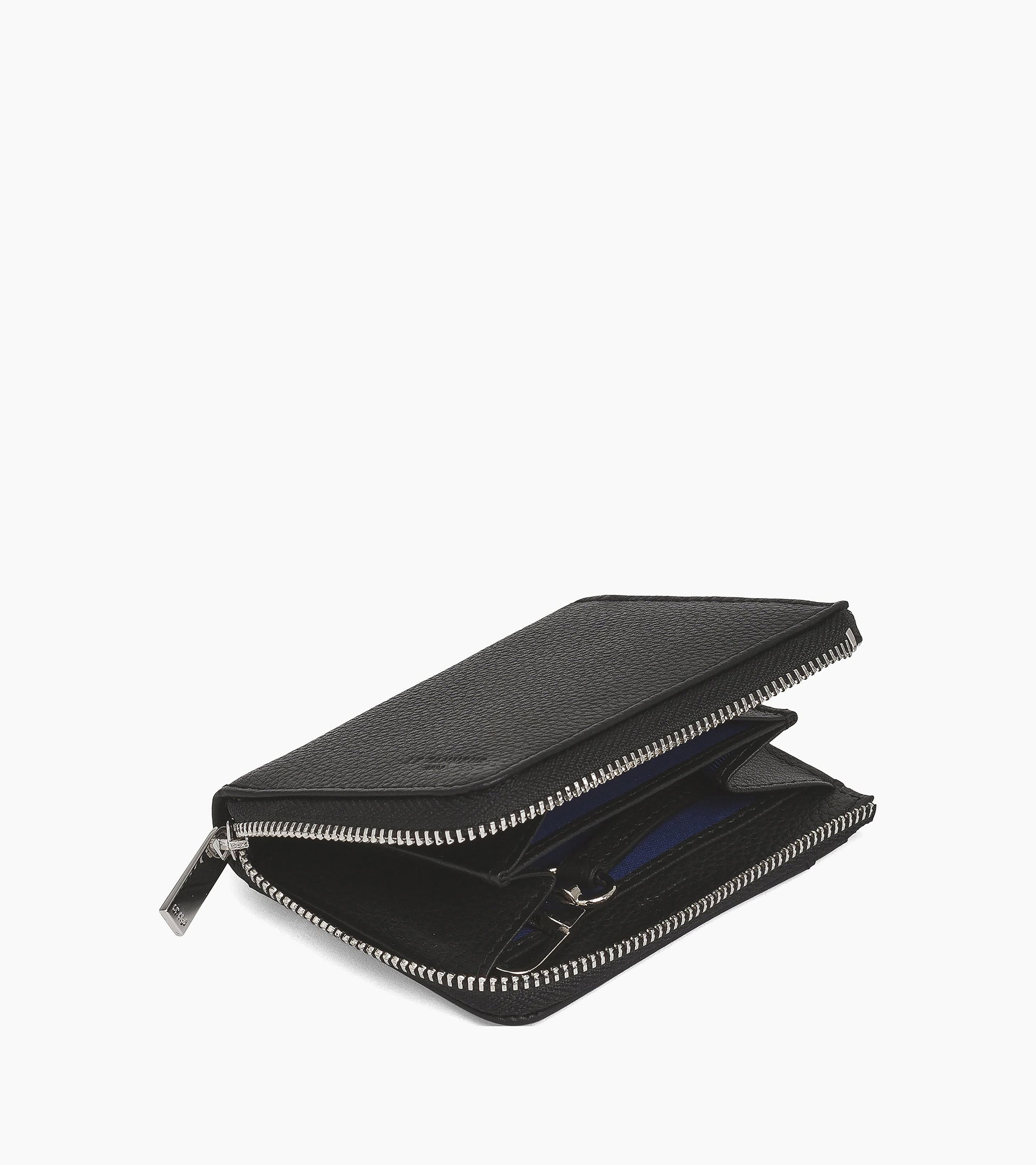 Charles L-zip coin purse in grained leather