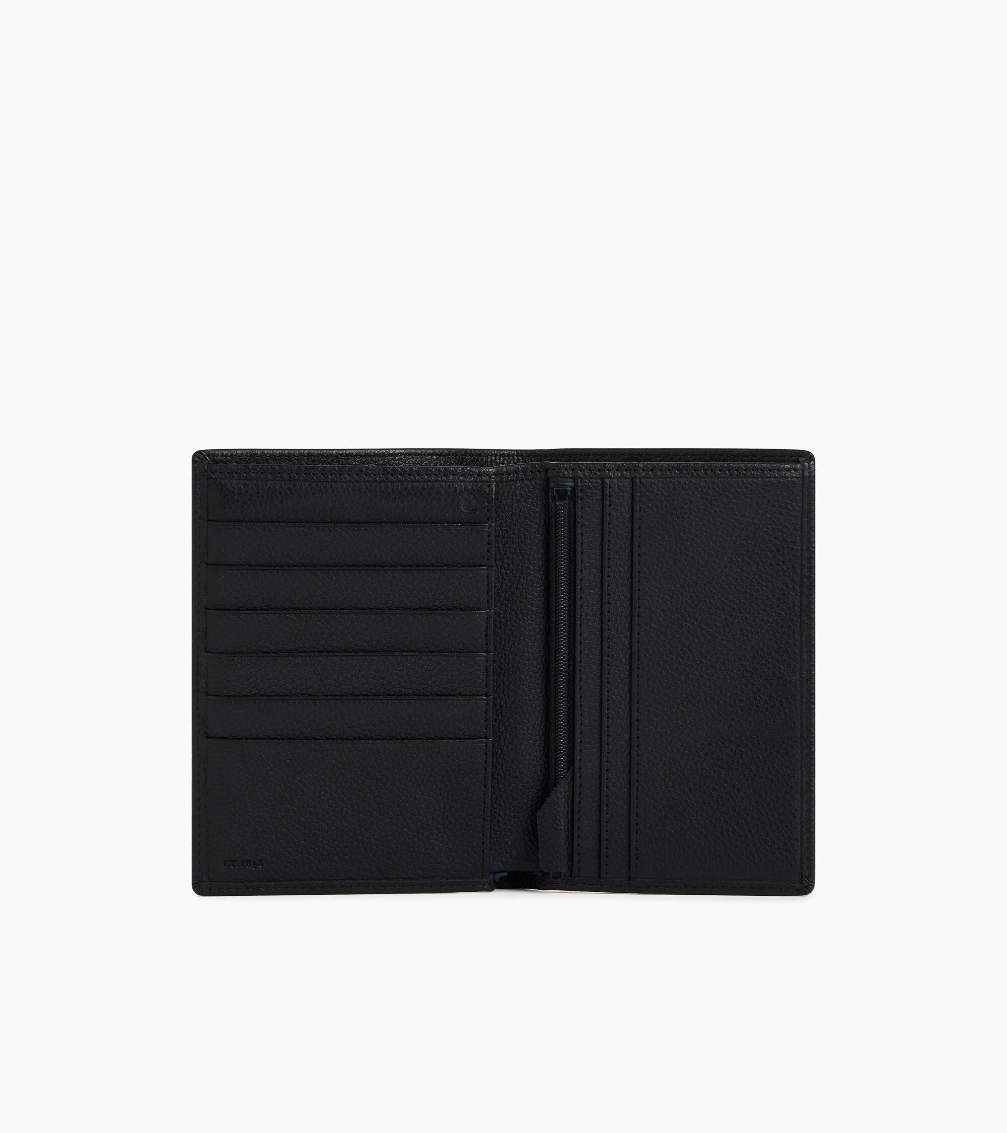 Charles zipped pocket wallet in grained leather