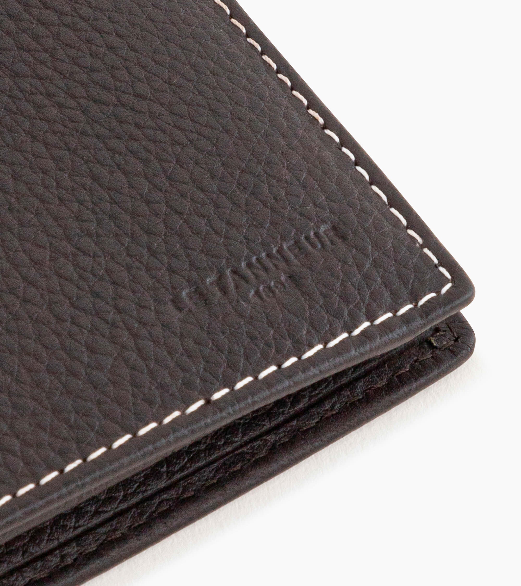 Charles medium-sized, zipped wallet with 2 gussets in grained leather