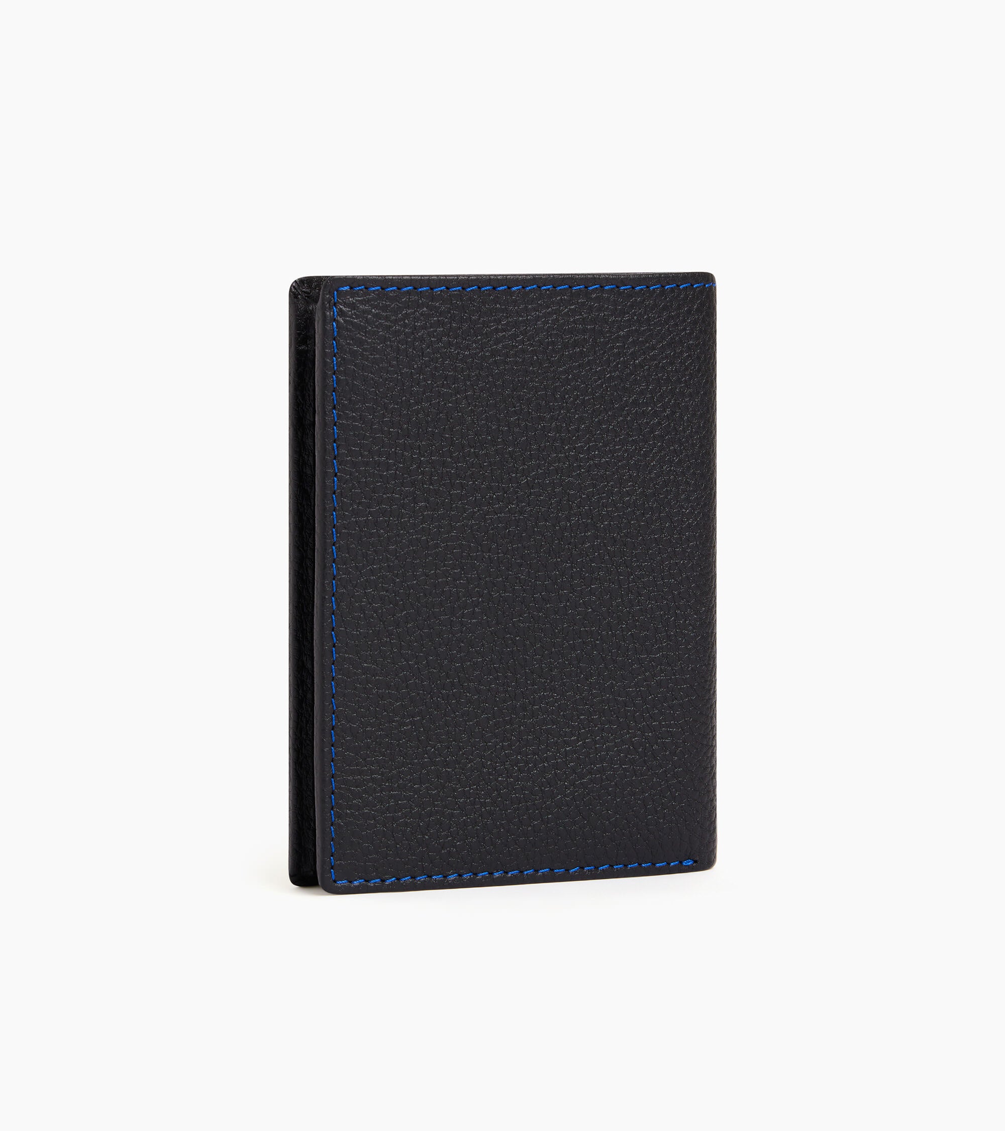 Charles medium-sized, zipped wallet with 2 gussets in grained leather