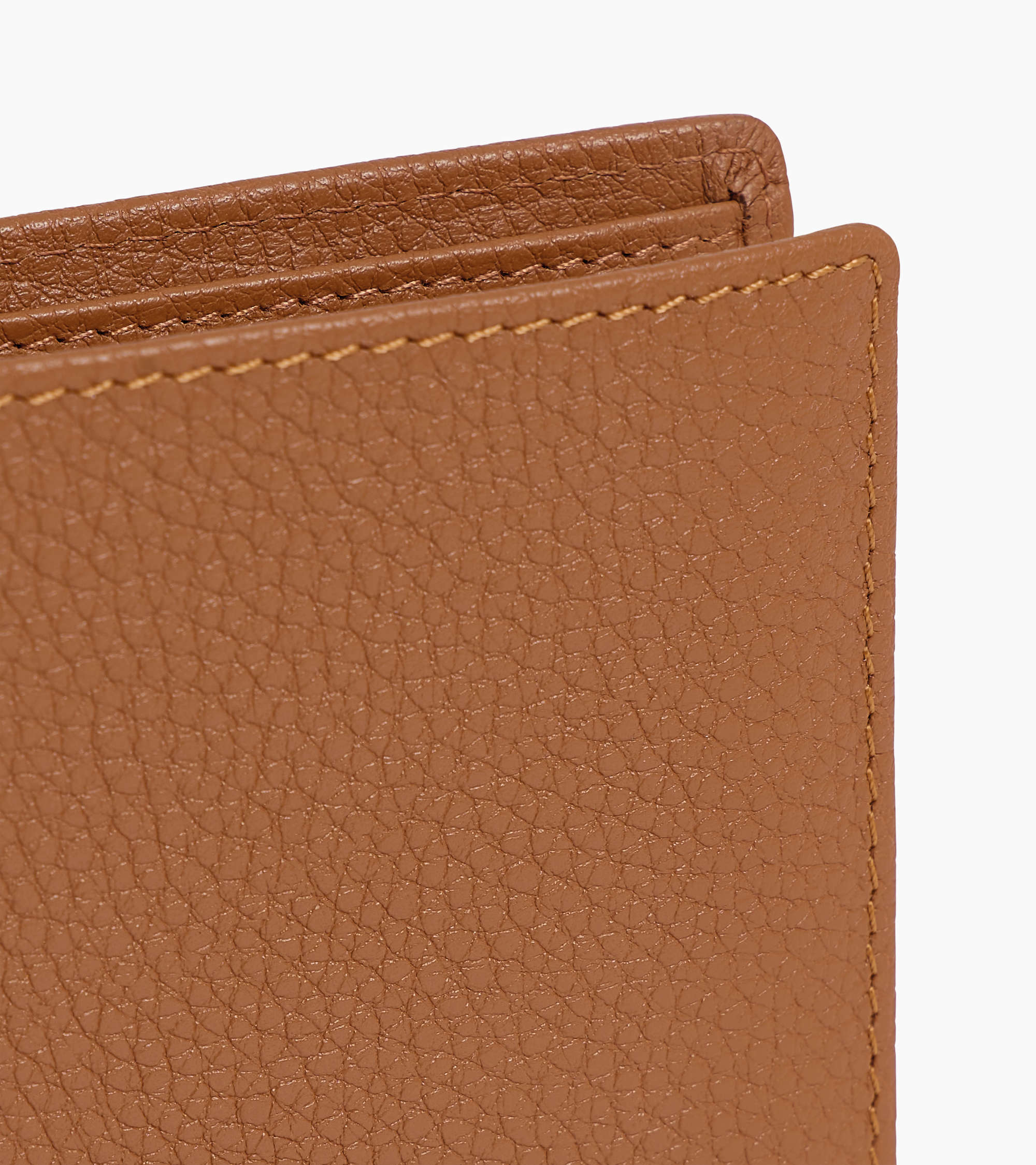 Charles flap wallet with 2 gussets in grained leather