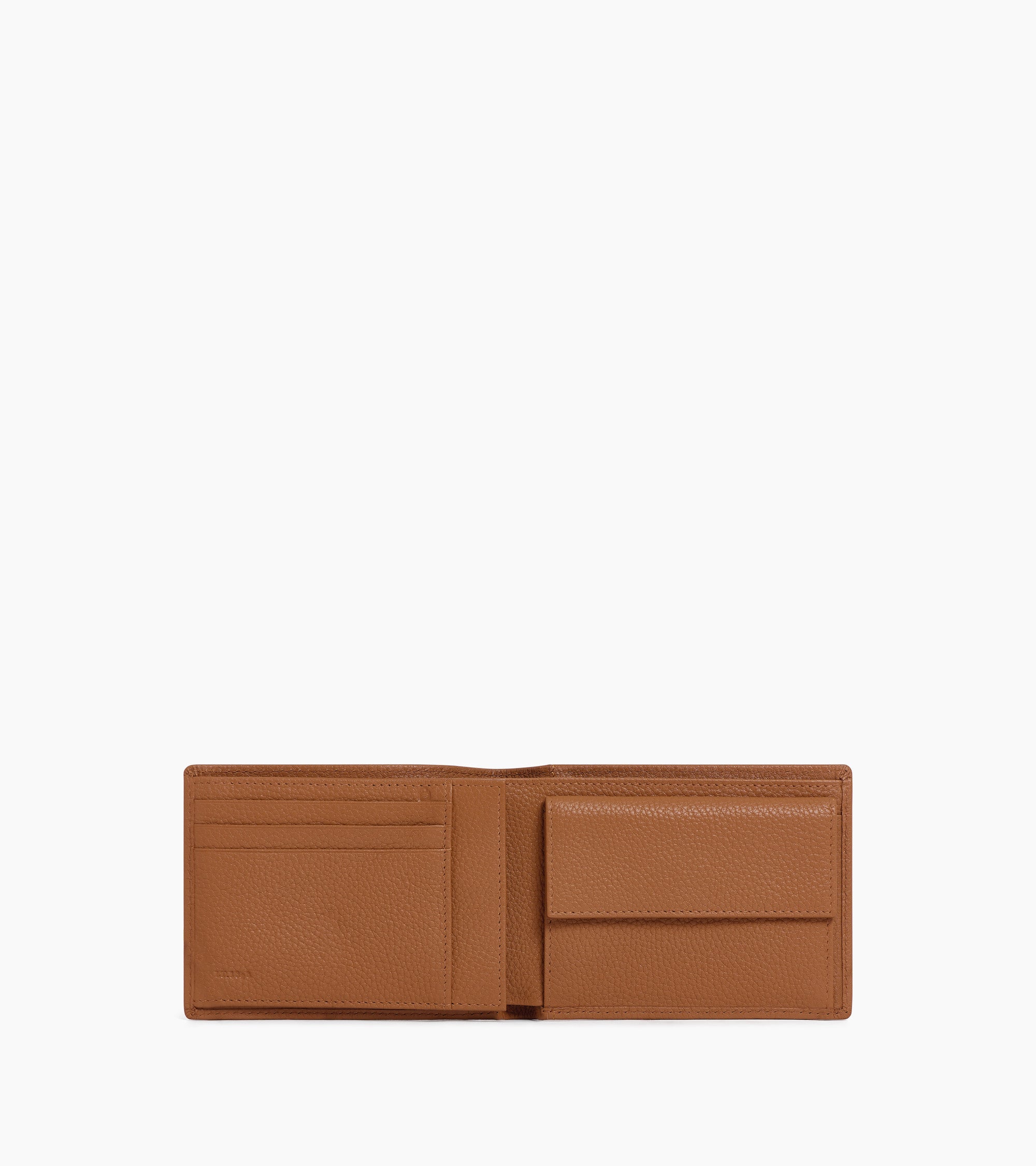 Charles flap wallet with 2 gussets in grained leather