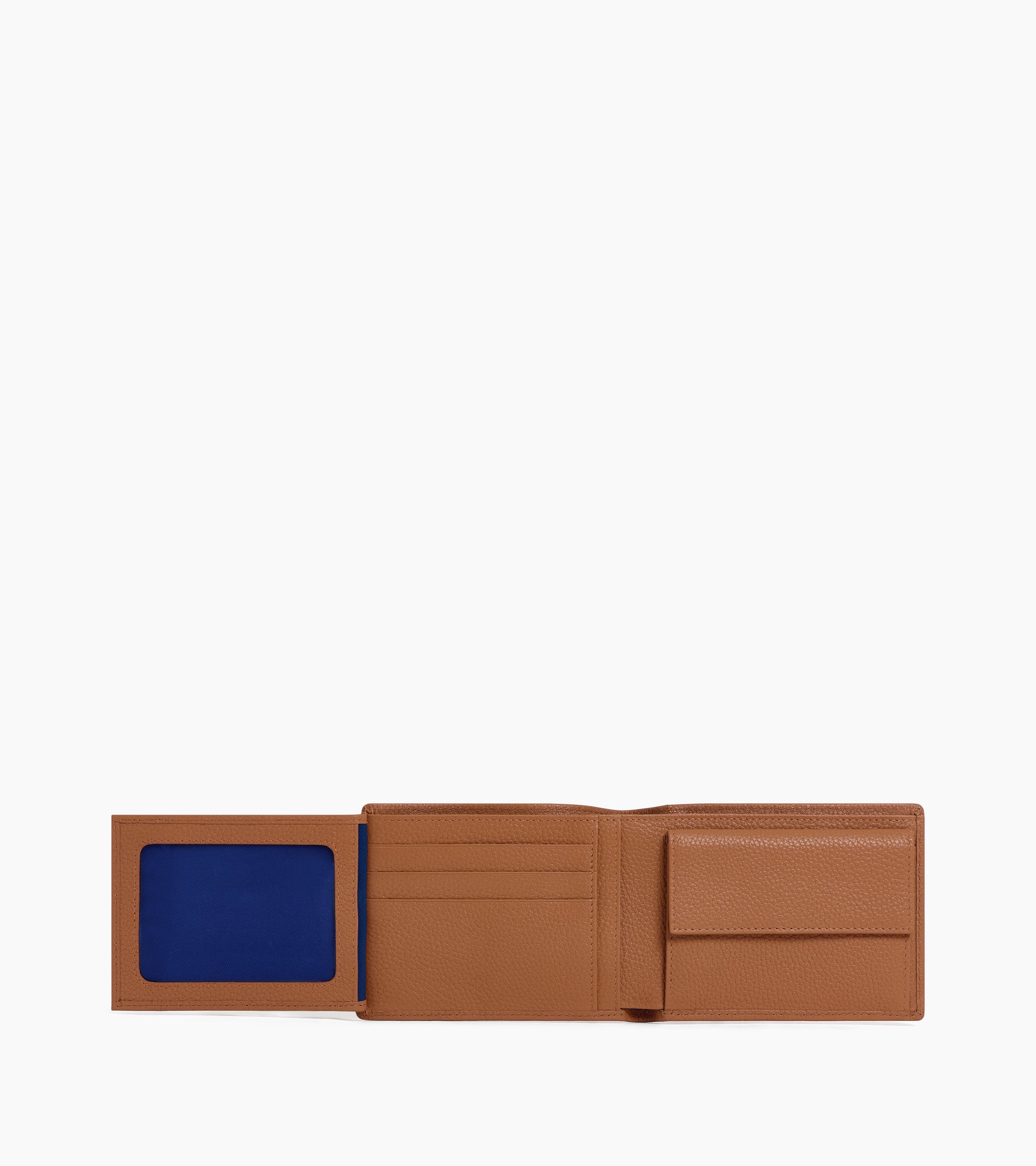 Charles flap wallet with 2 gussets in grained leather