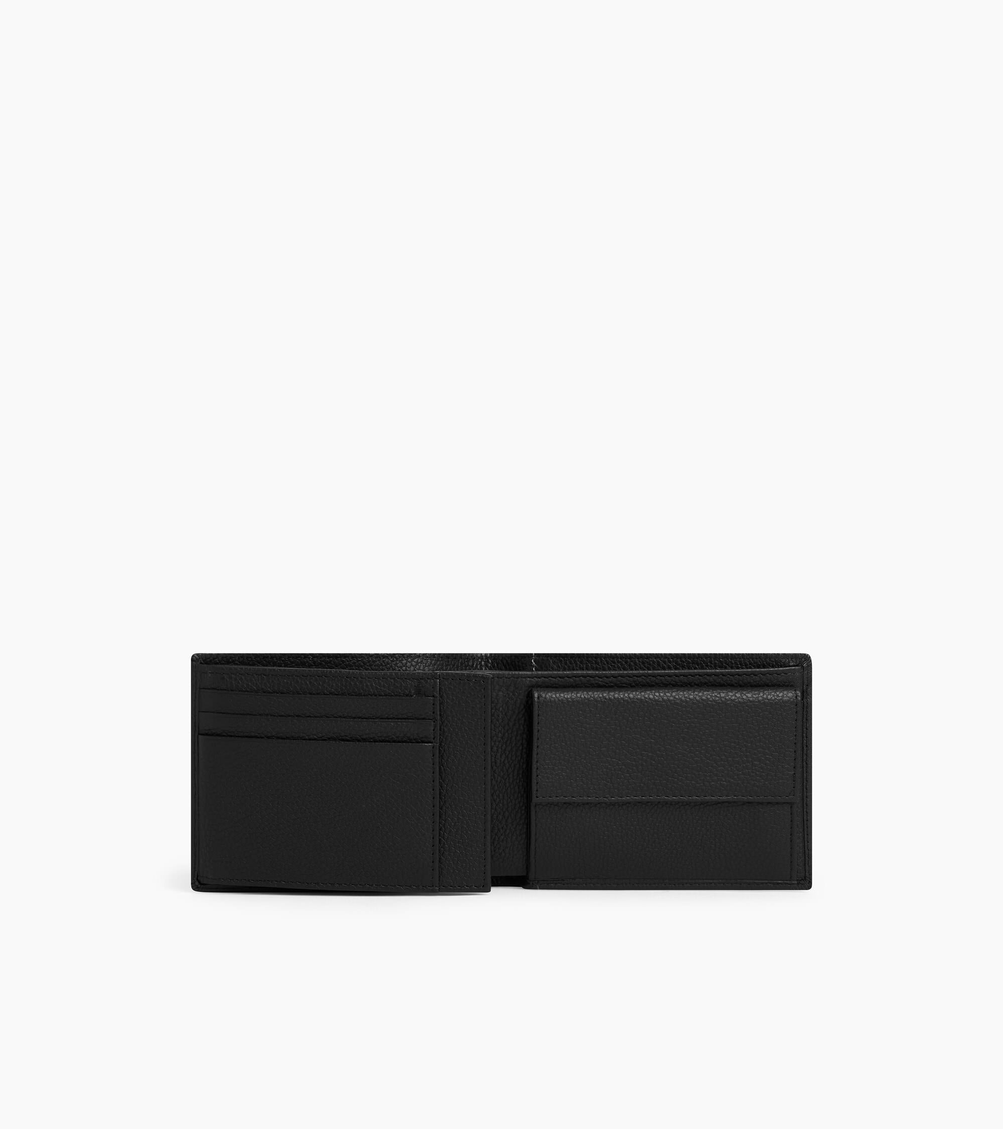 Charles flap wallet with 2 gussets in grained leather