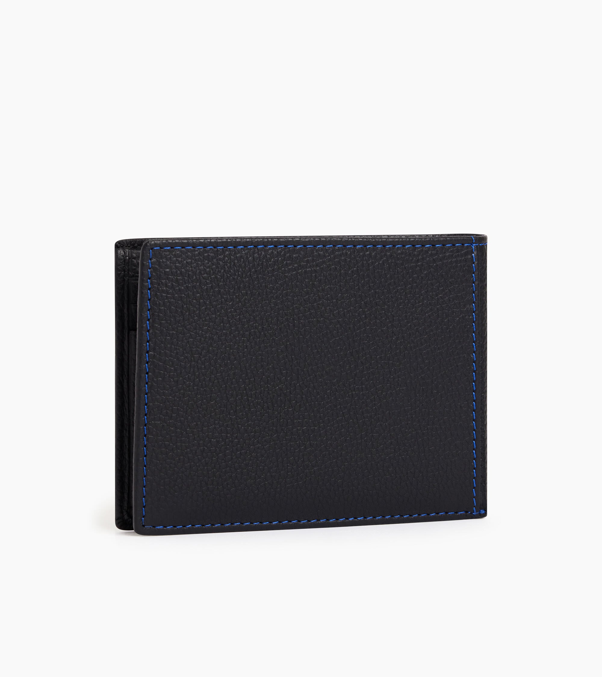 Charles flap wallet with 2 gussets in grained leather