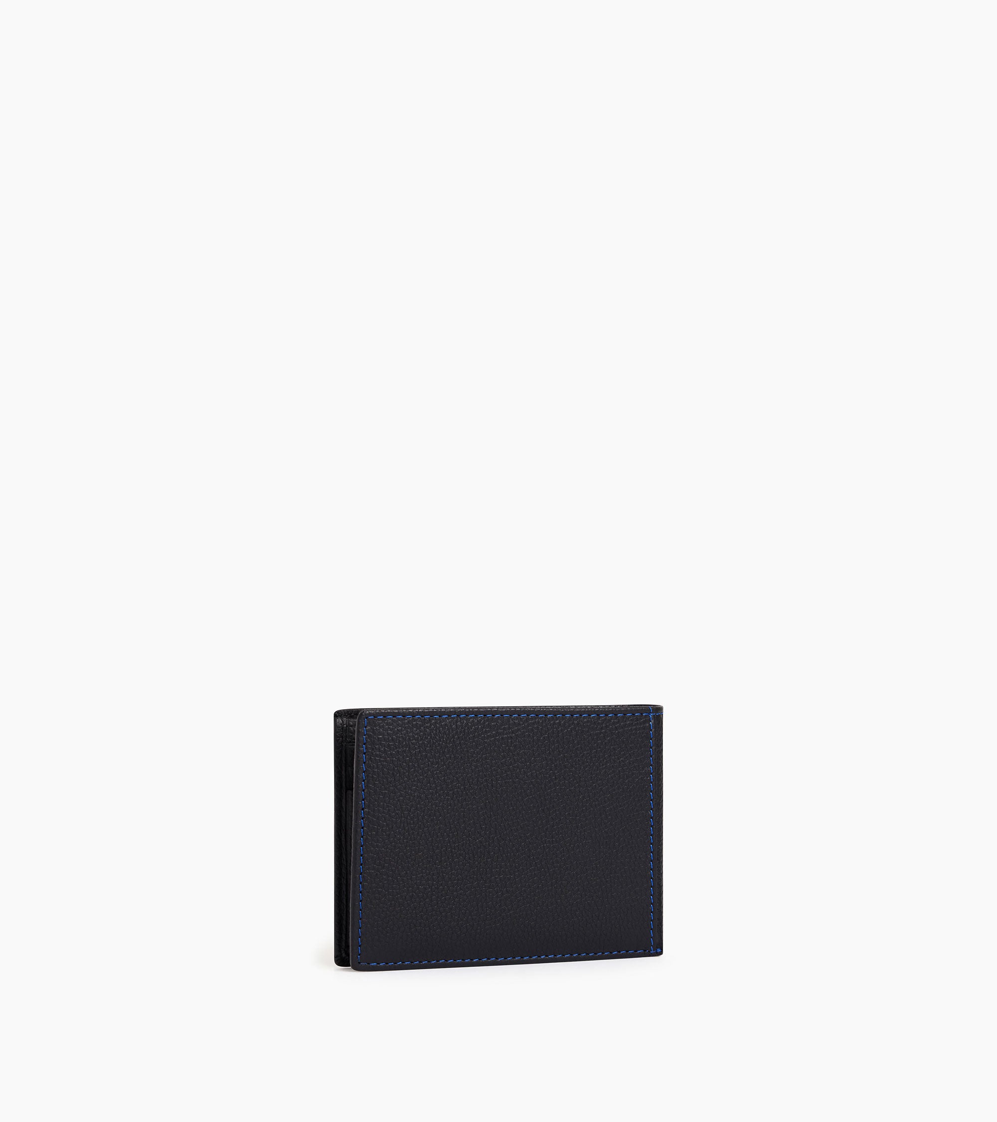 Charles flap wallet with 2 gussets in grained leather