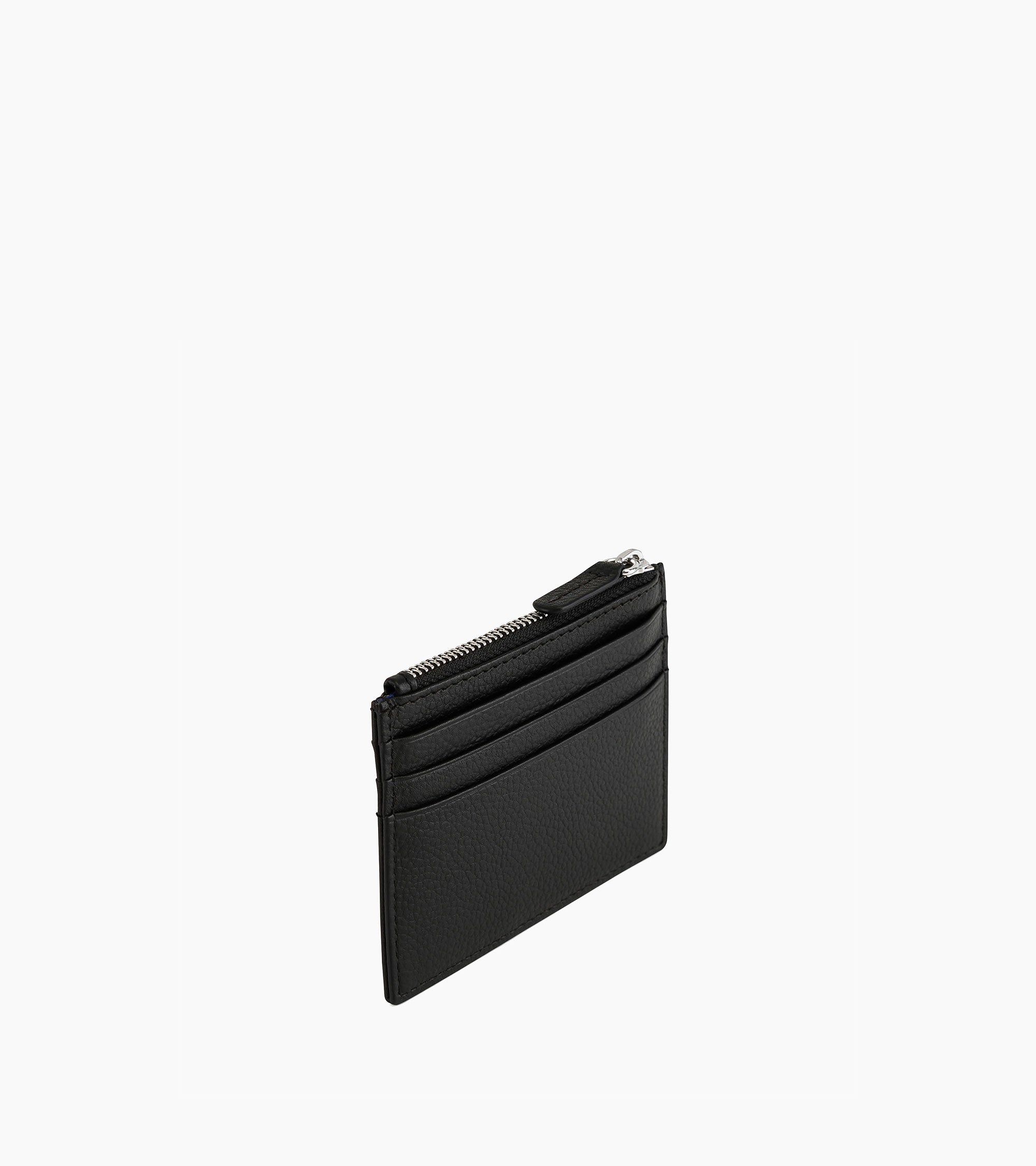 Charles zipped card holder in grained leather