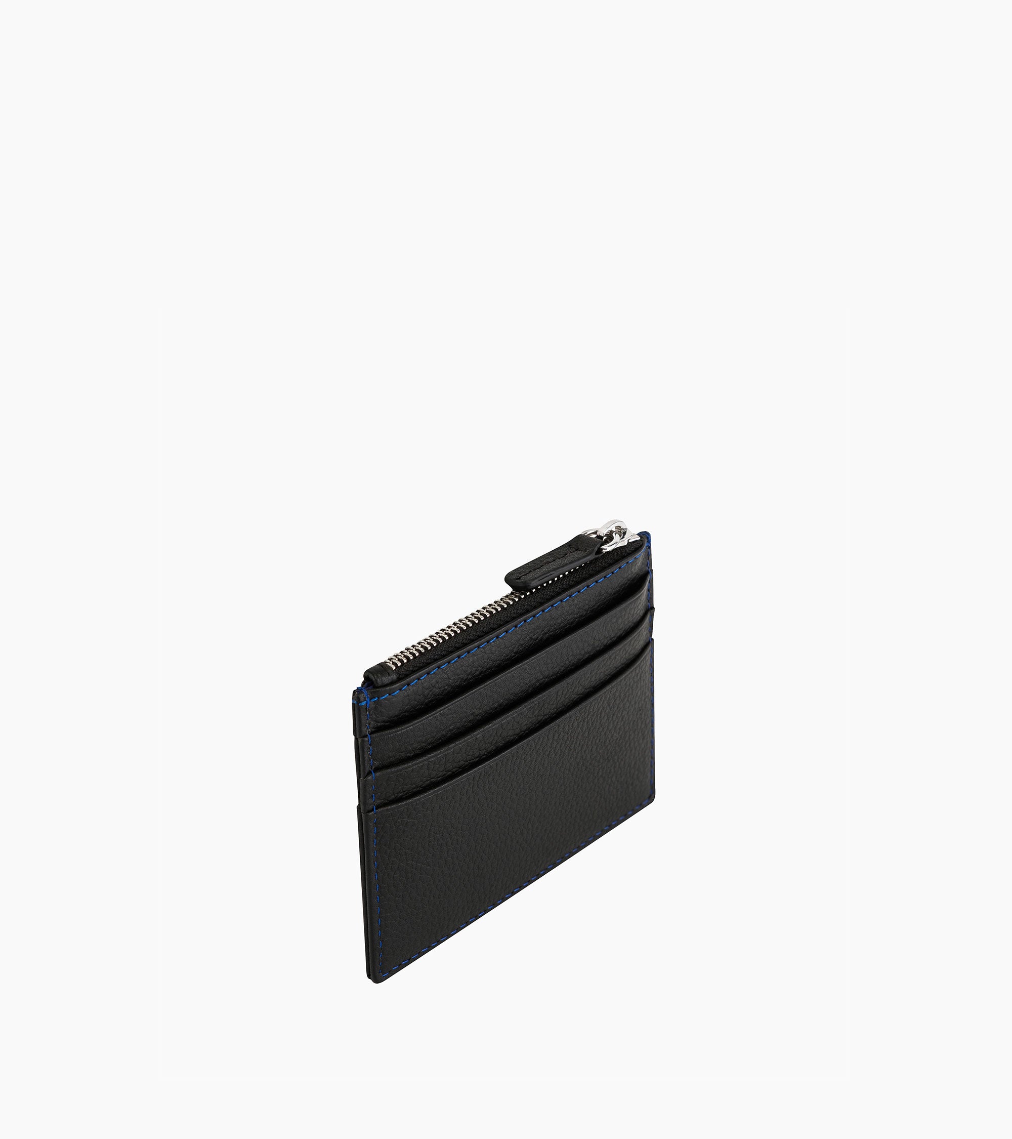 Charles zipped card holder in grained leather