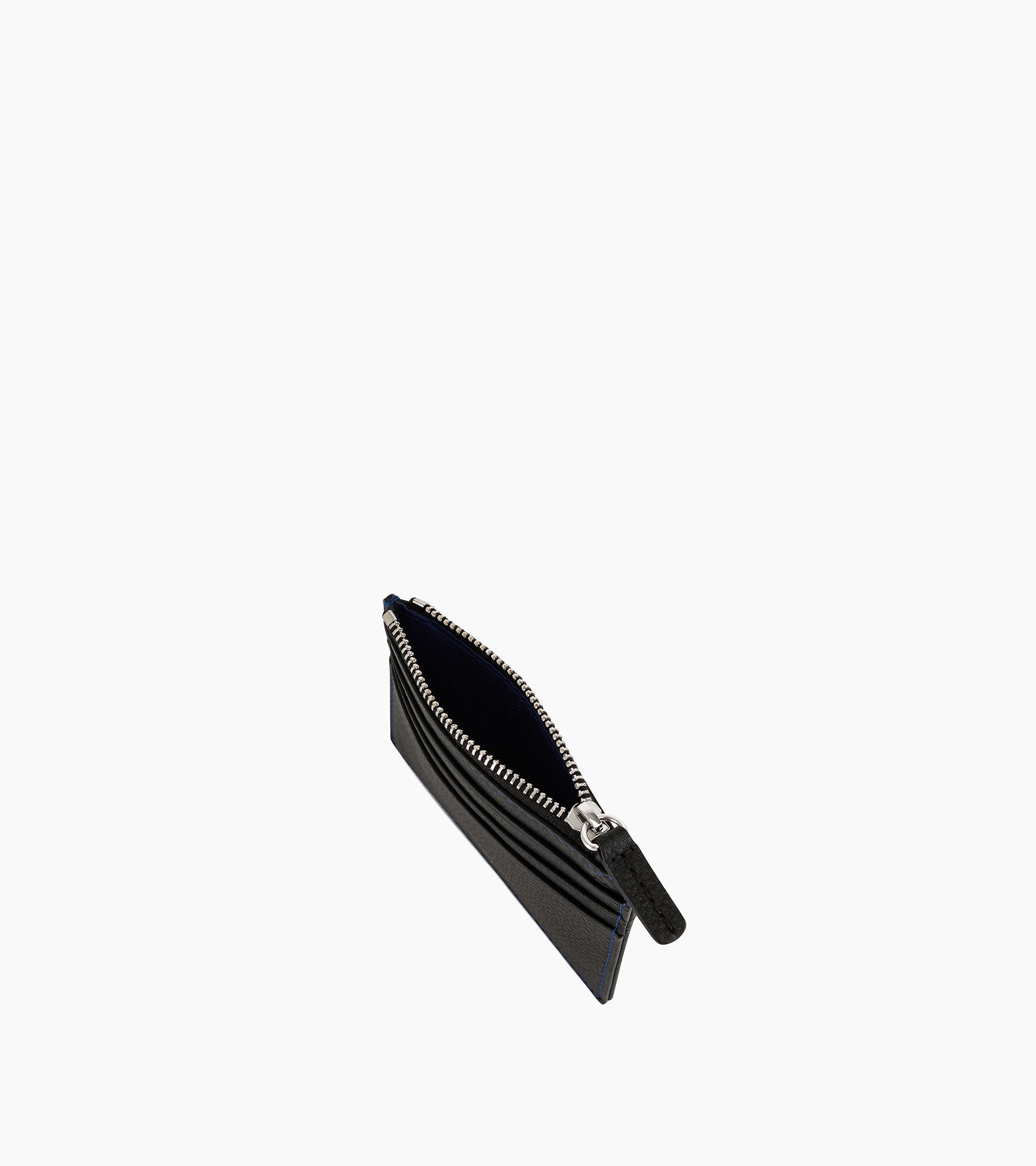 Charles zipped card holder in grained leather