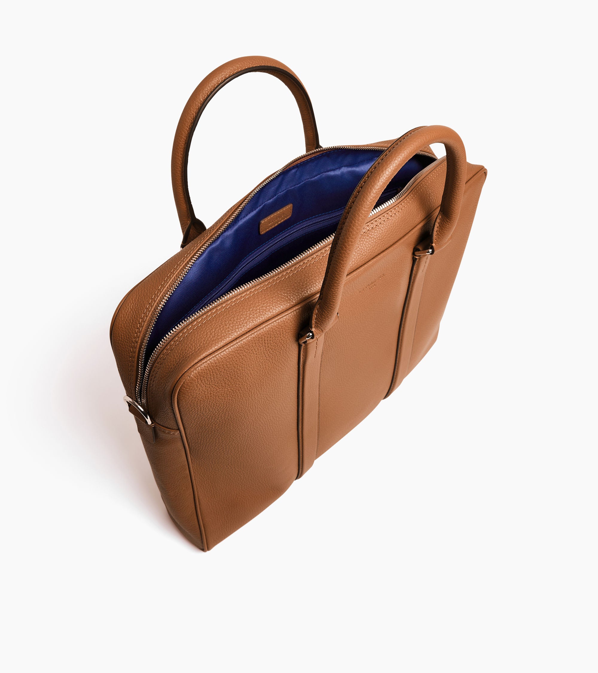 Charles slim, 14" briefcase in grained leather