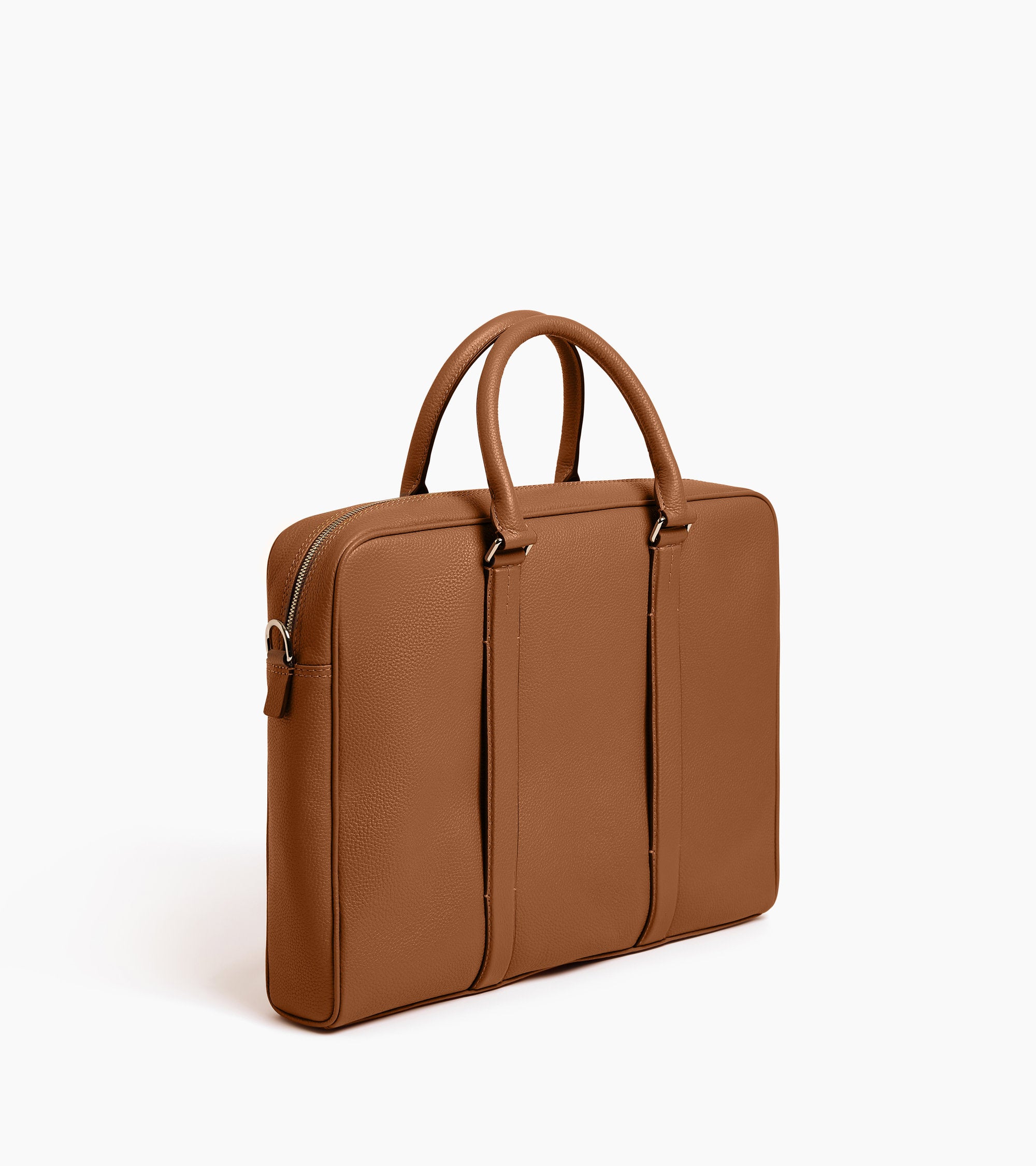 Charles slim, 14" briefcase in grained leather