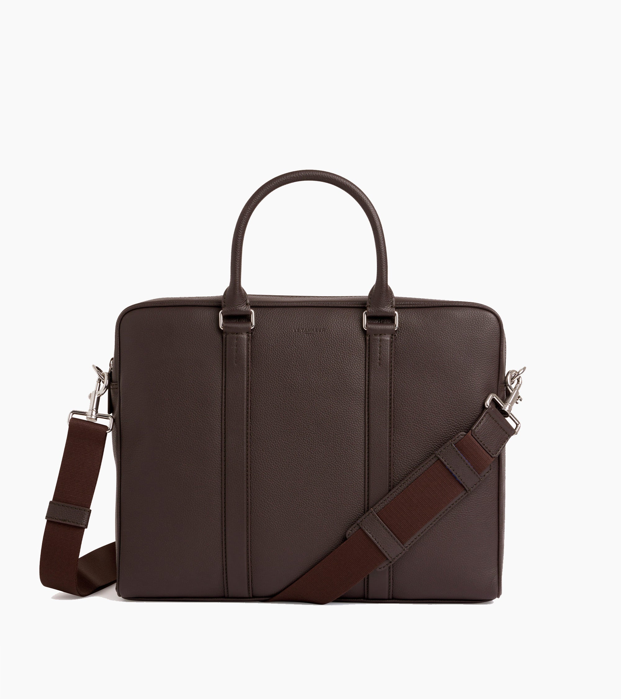 Charles slim, 14" briefcase in grained leather