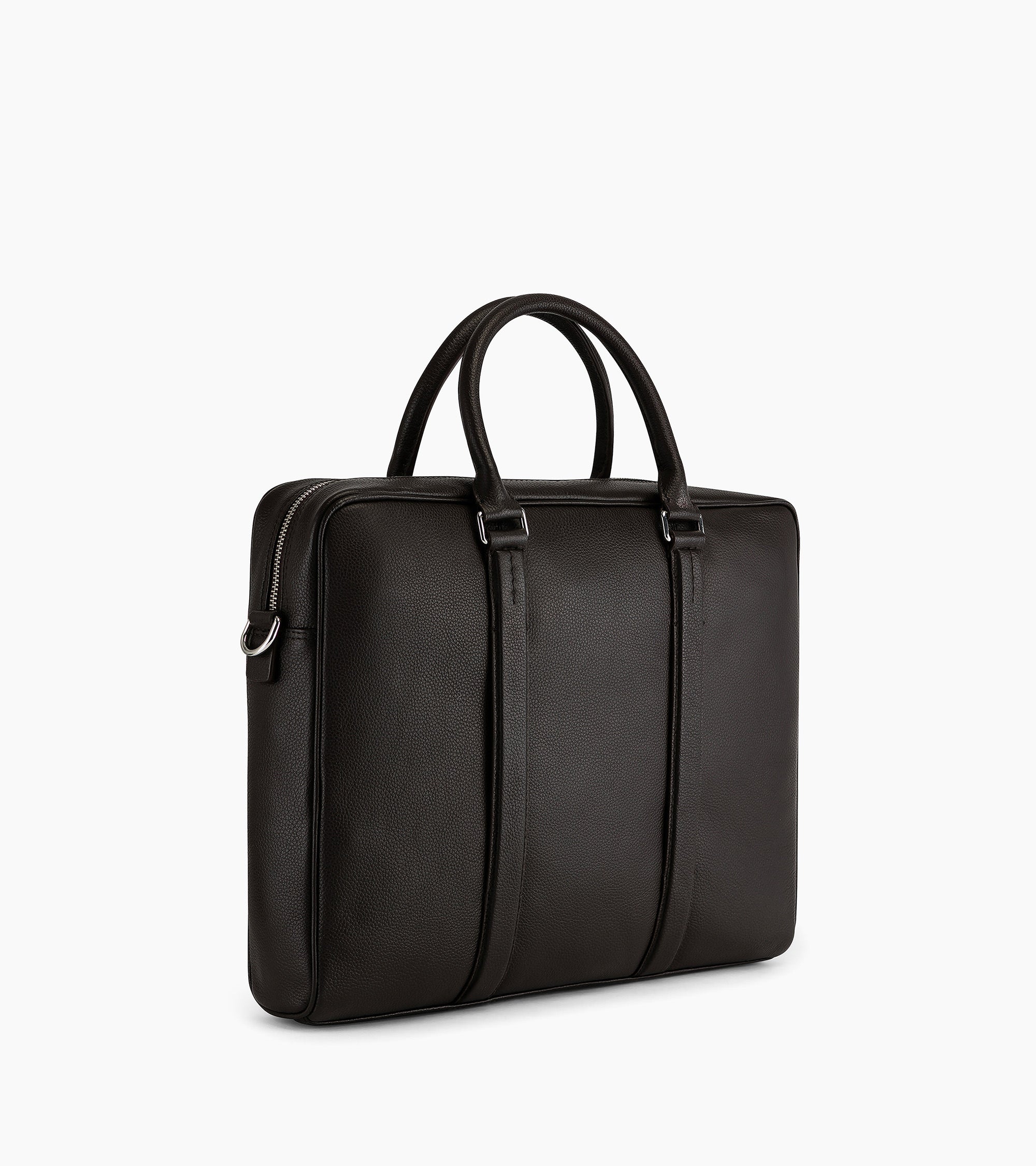 Charles slim, 14" briefcase in grained leather