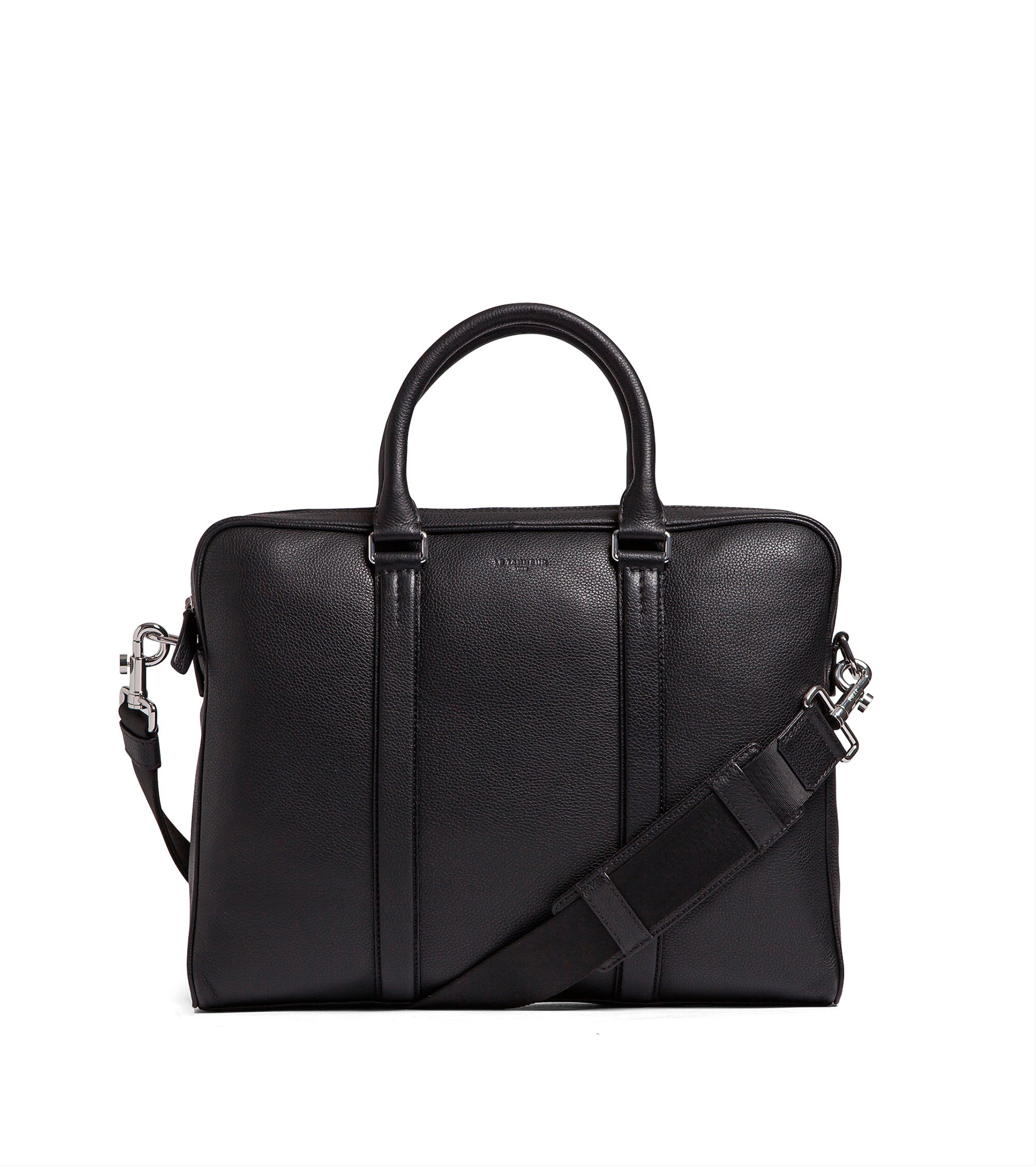 Charles slim, 14" briefcase in grained leather