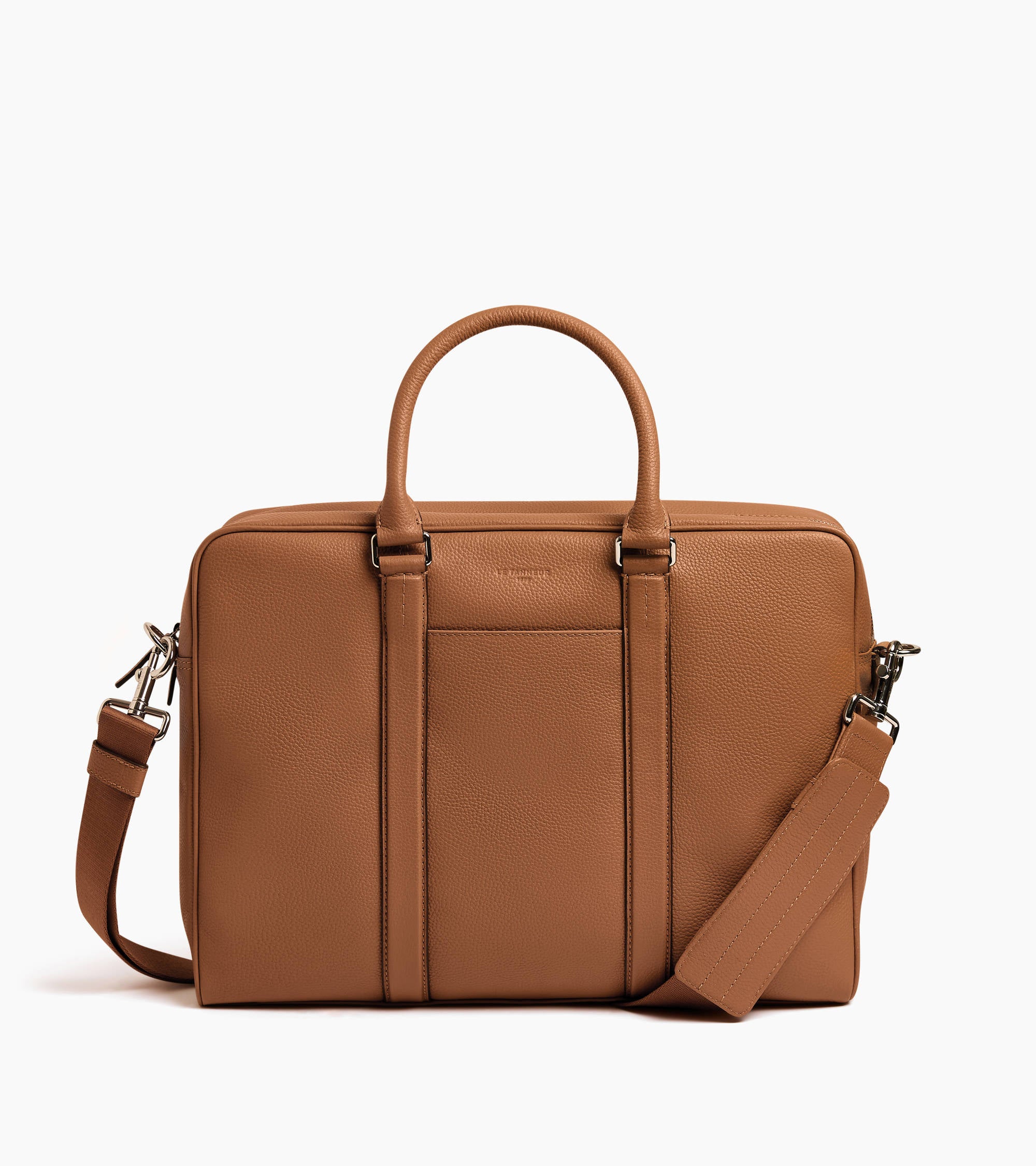 Charles 14" briefcase in grained leather