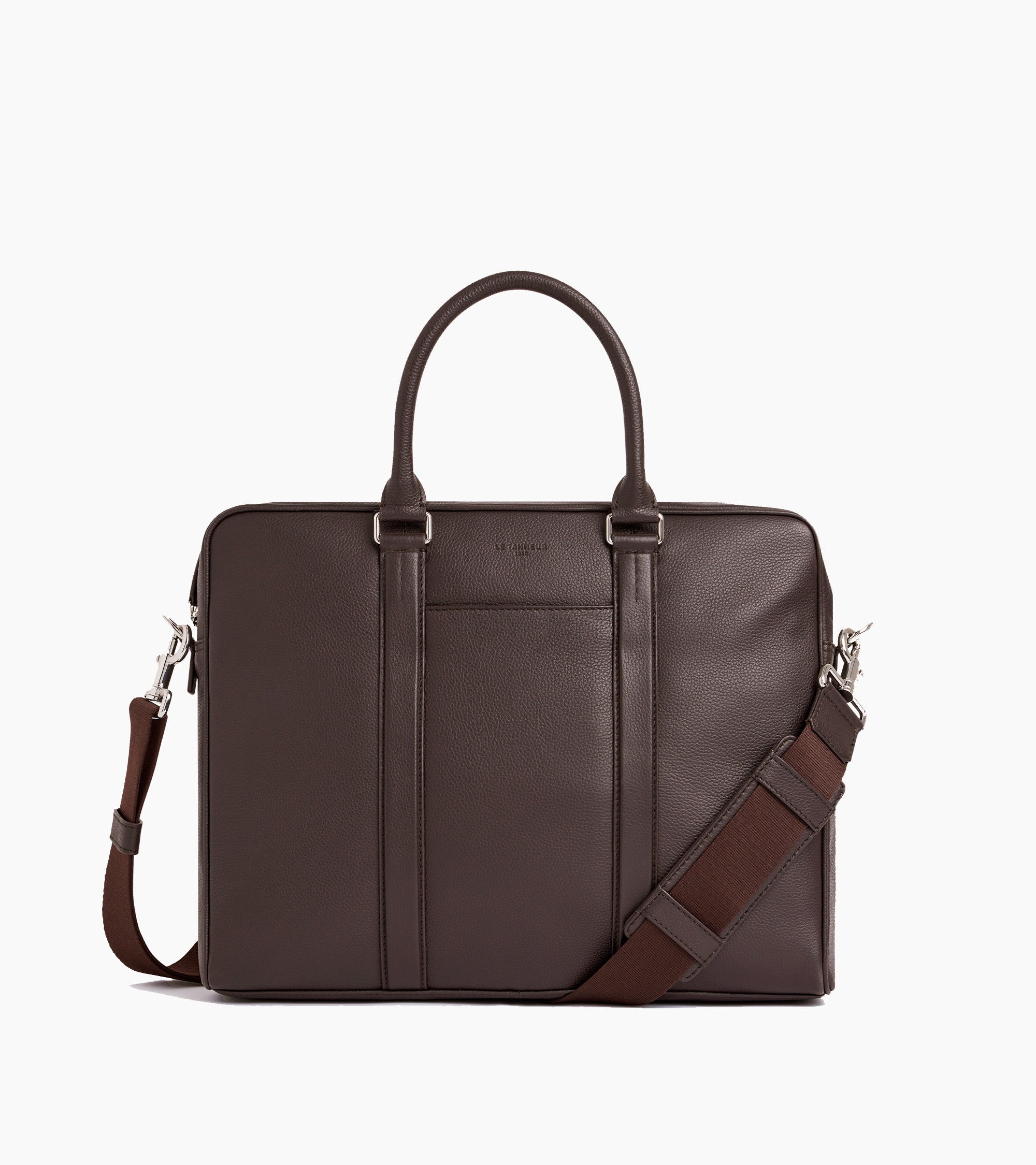 Charles 17" briefcase in grained leather