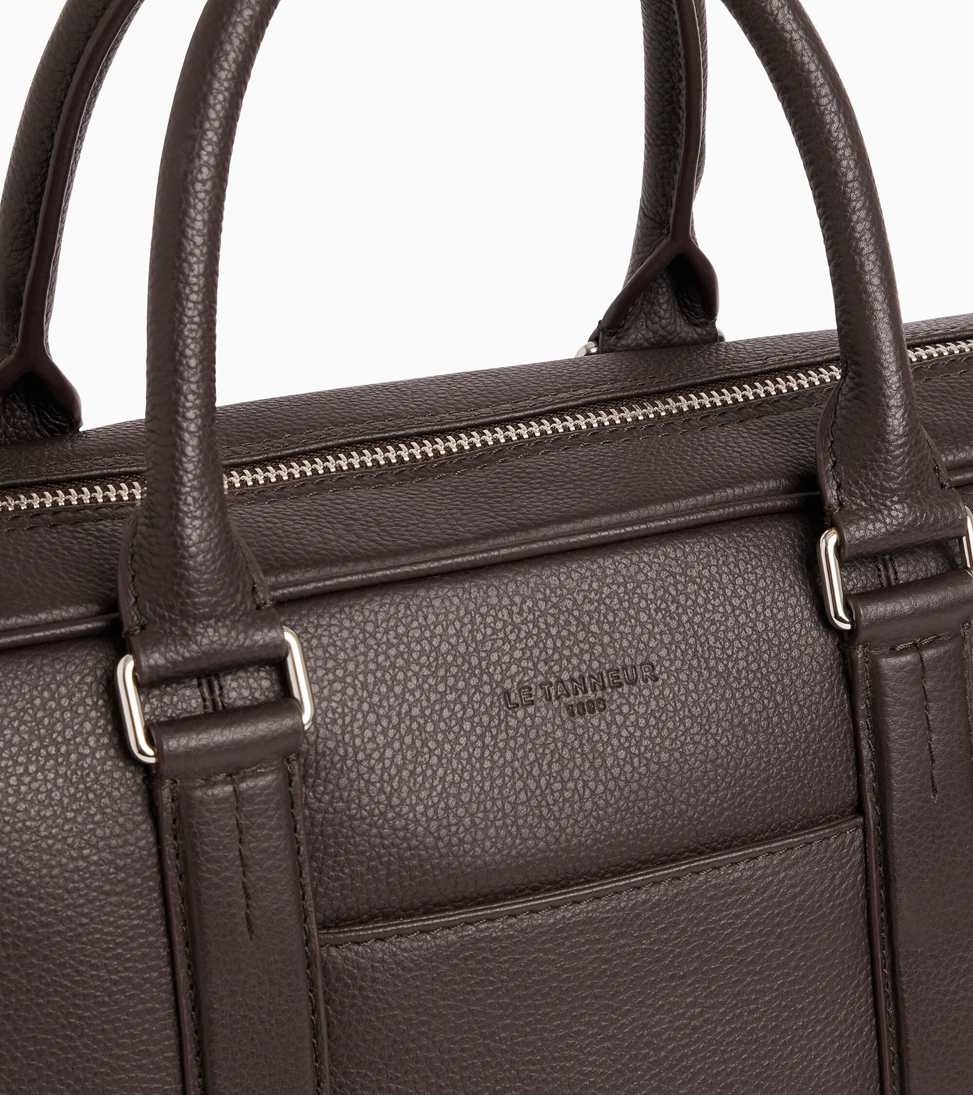 Charles 14" briefcase in grained leather