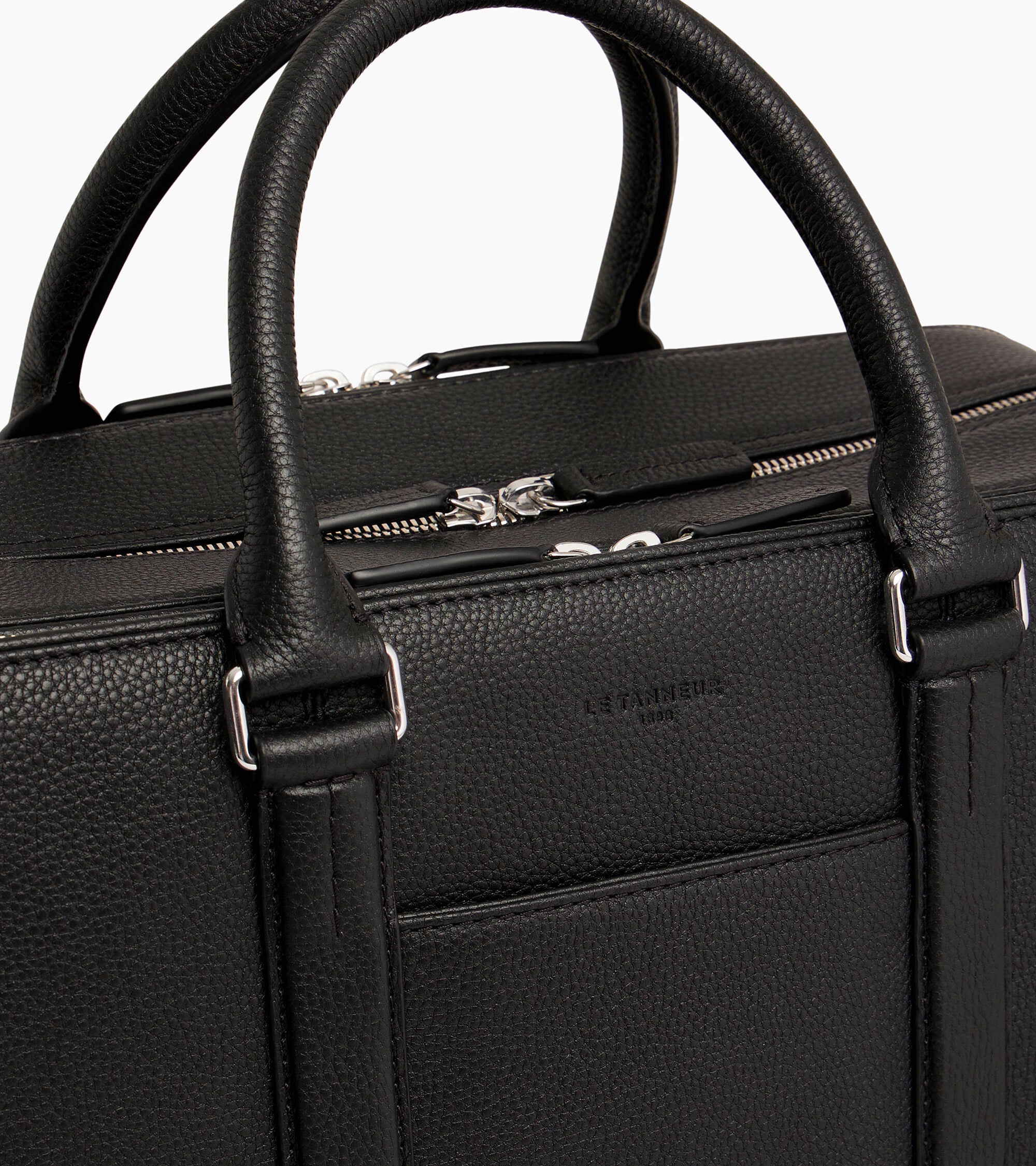 Charles 15" briefcase with 3 expanding compartments in grained leather