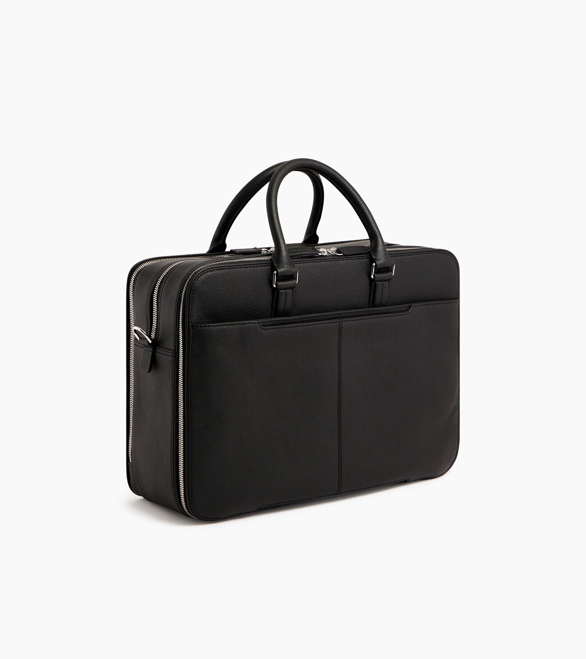 Charles 15" briefcase with 3 expanding compartments in grained leather