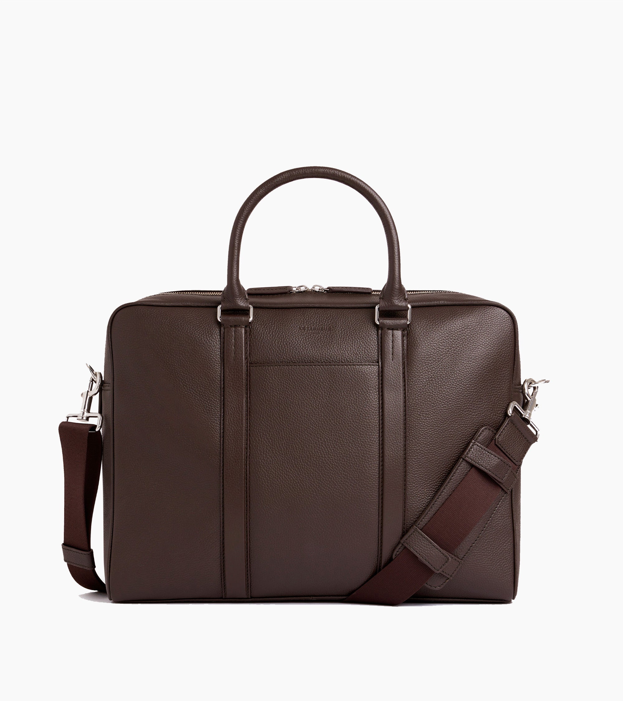 Charles 15" briefcase with 3 gussets in grained leather