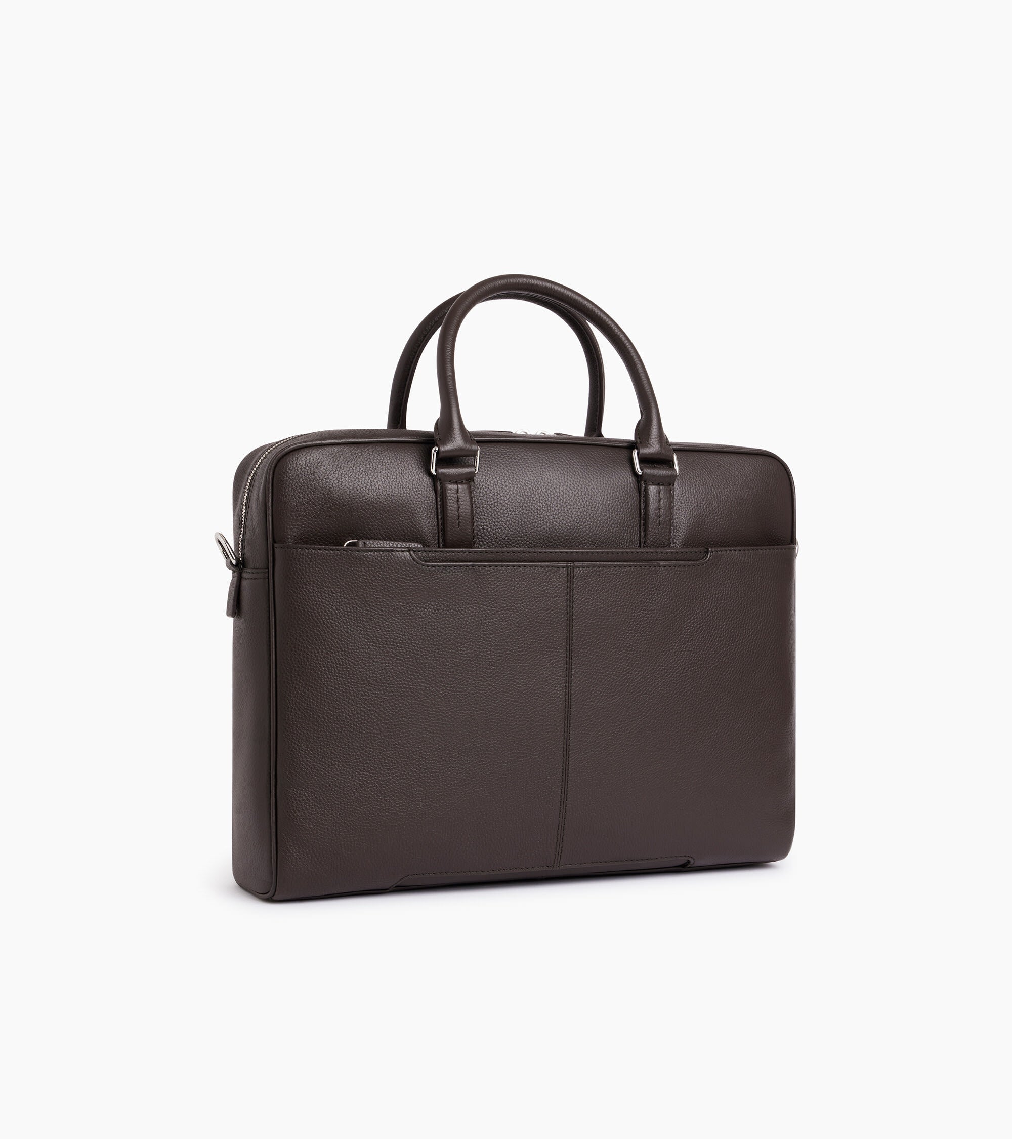 Charles 15" briefcase with 3 gussets in grained leather