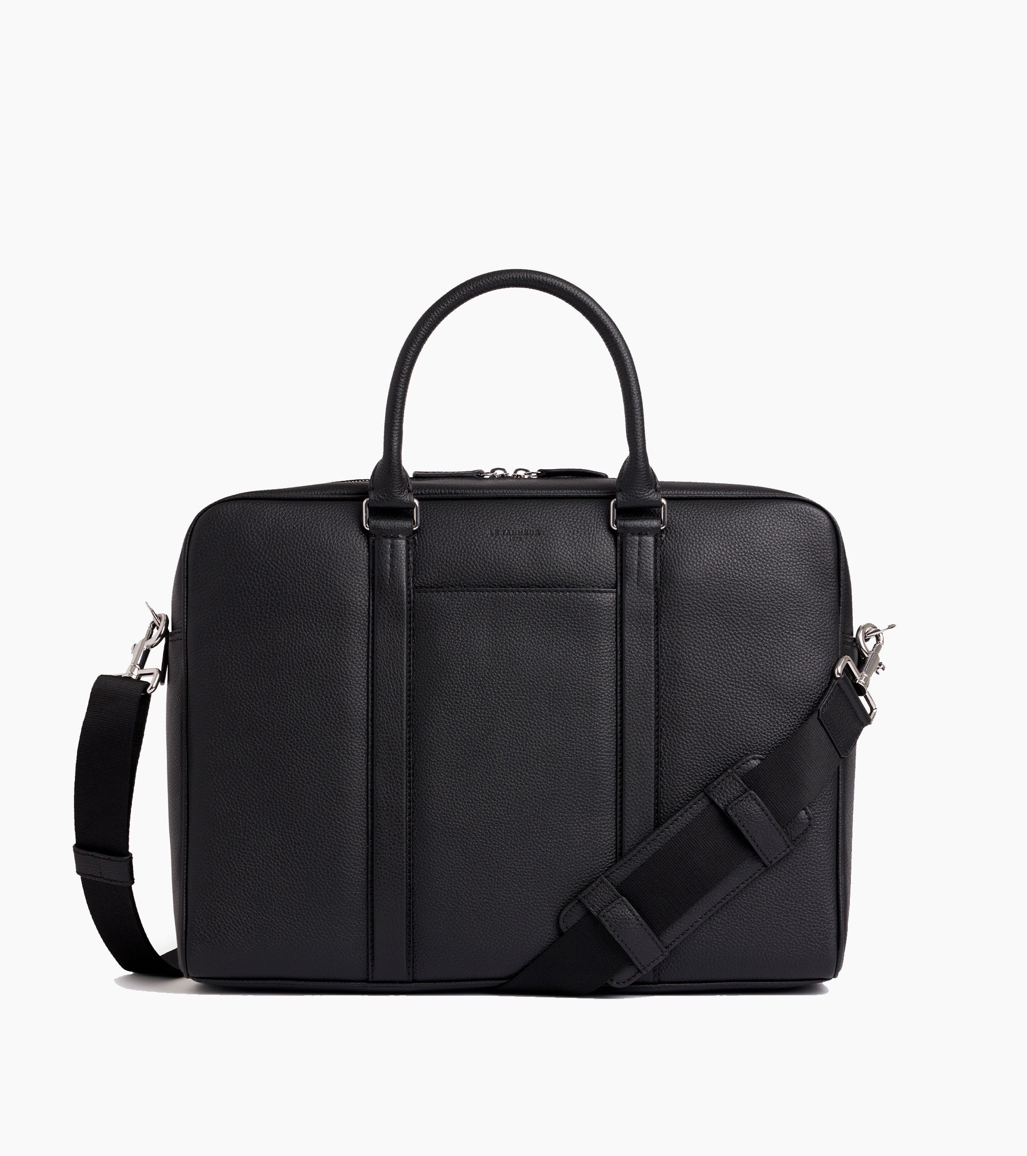 Charles 15" briefcase with 3 gussets in grained leather