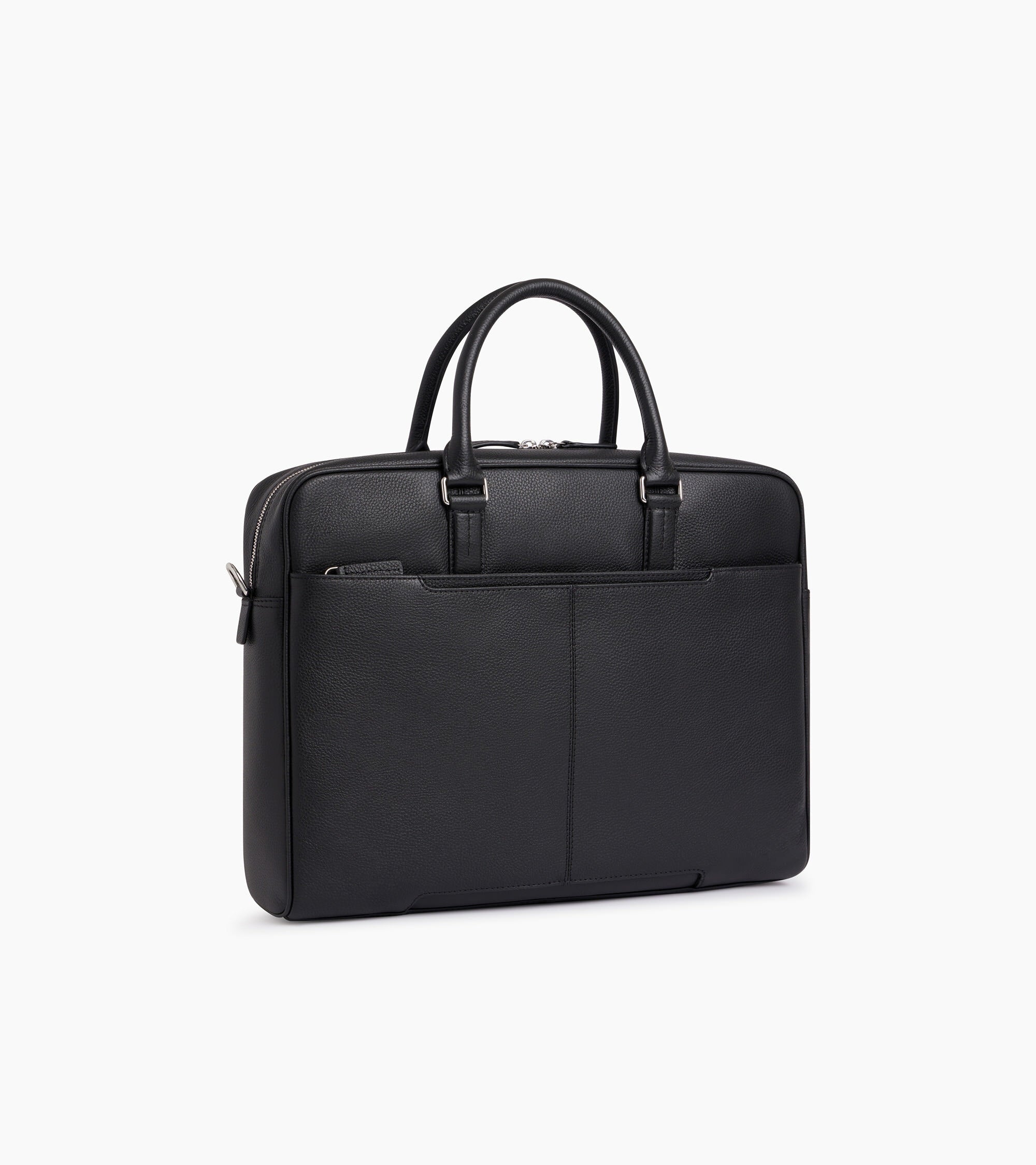 Charles 15" briefcase with 3 gussets in grained leather