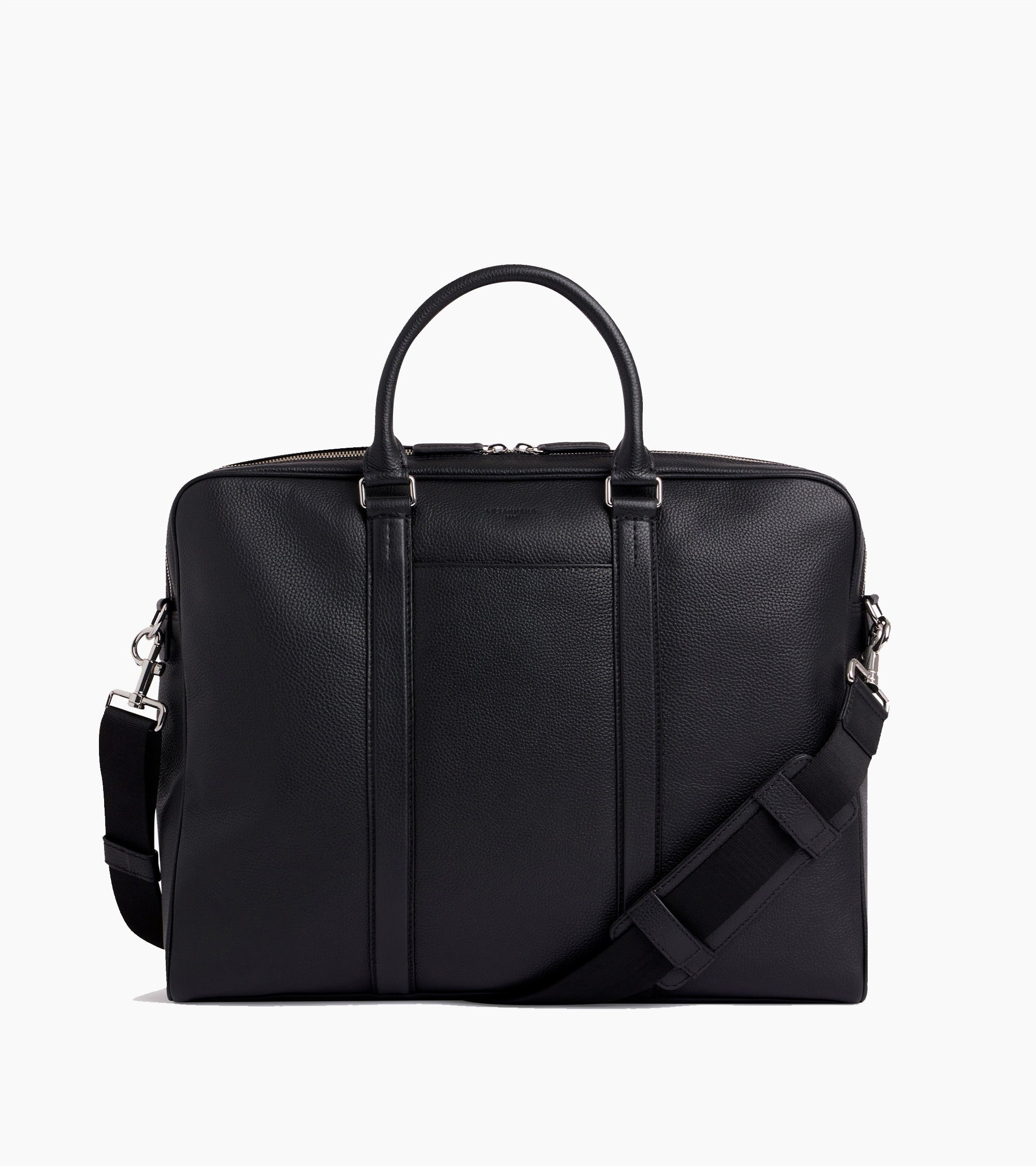 Charles slim 17" briefcase in grained leather