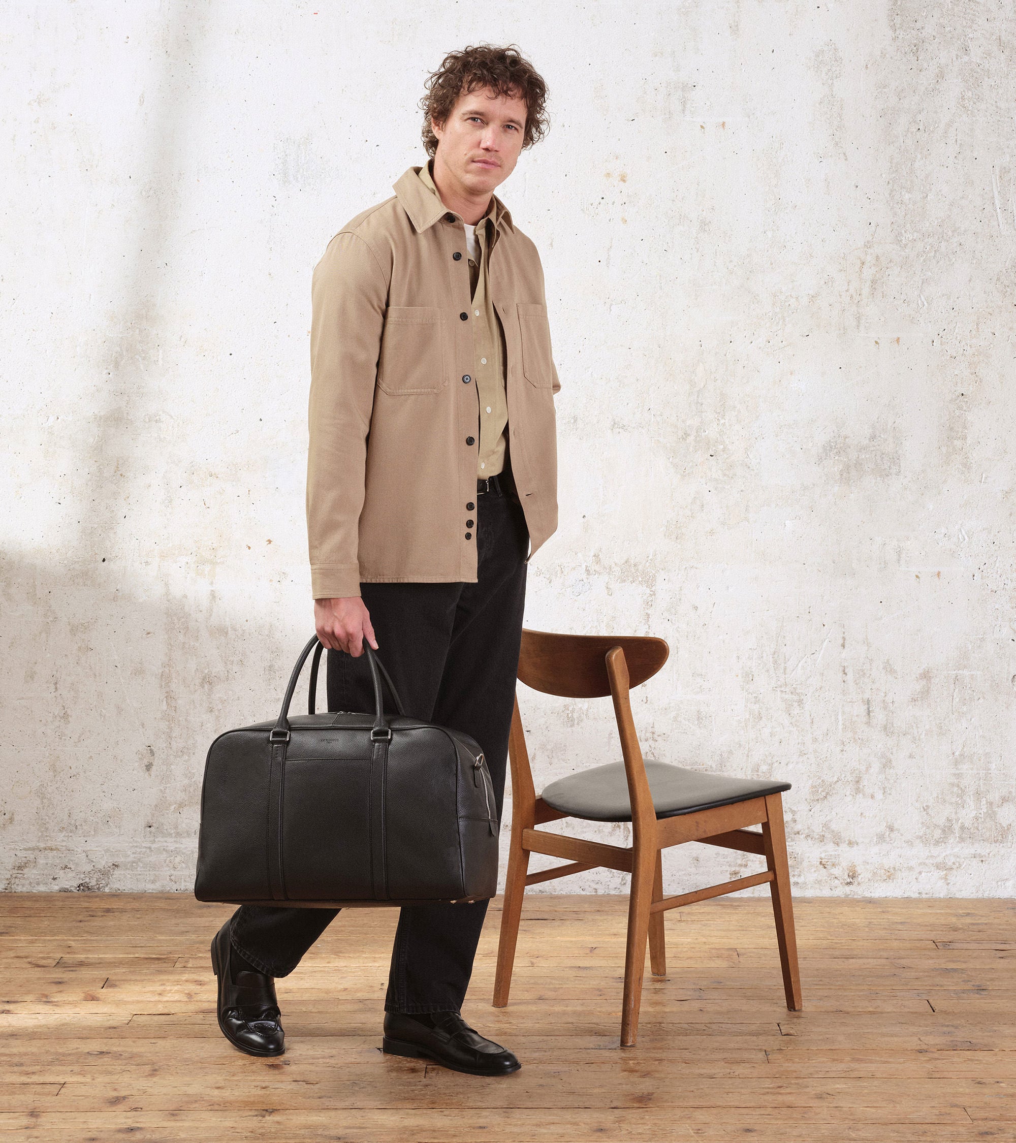 Charles Travel duffle in grained leather