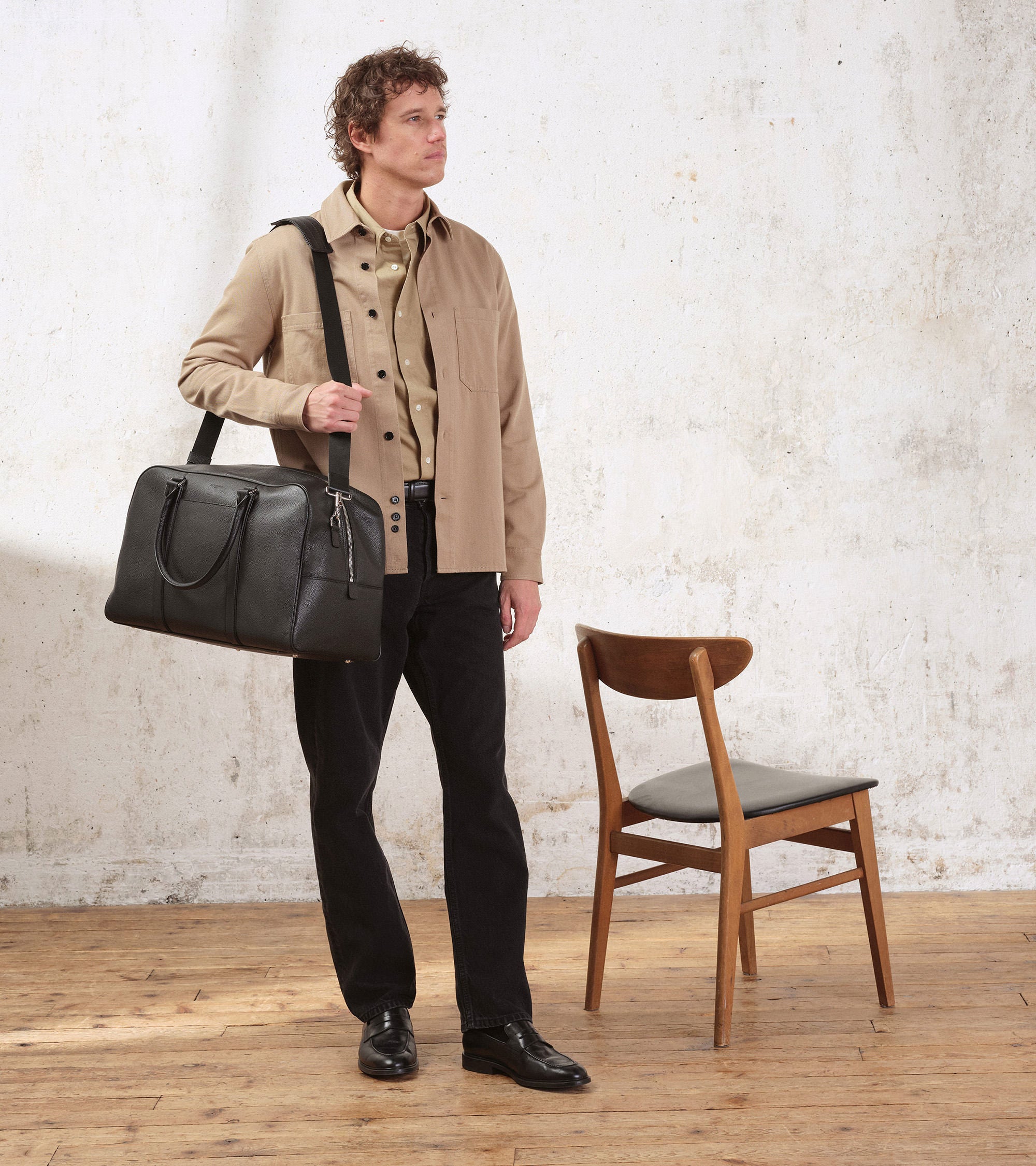 Charles Travel duffle in grained leather