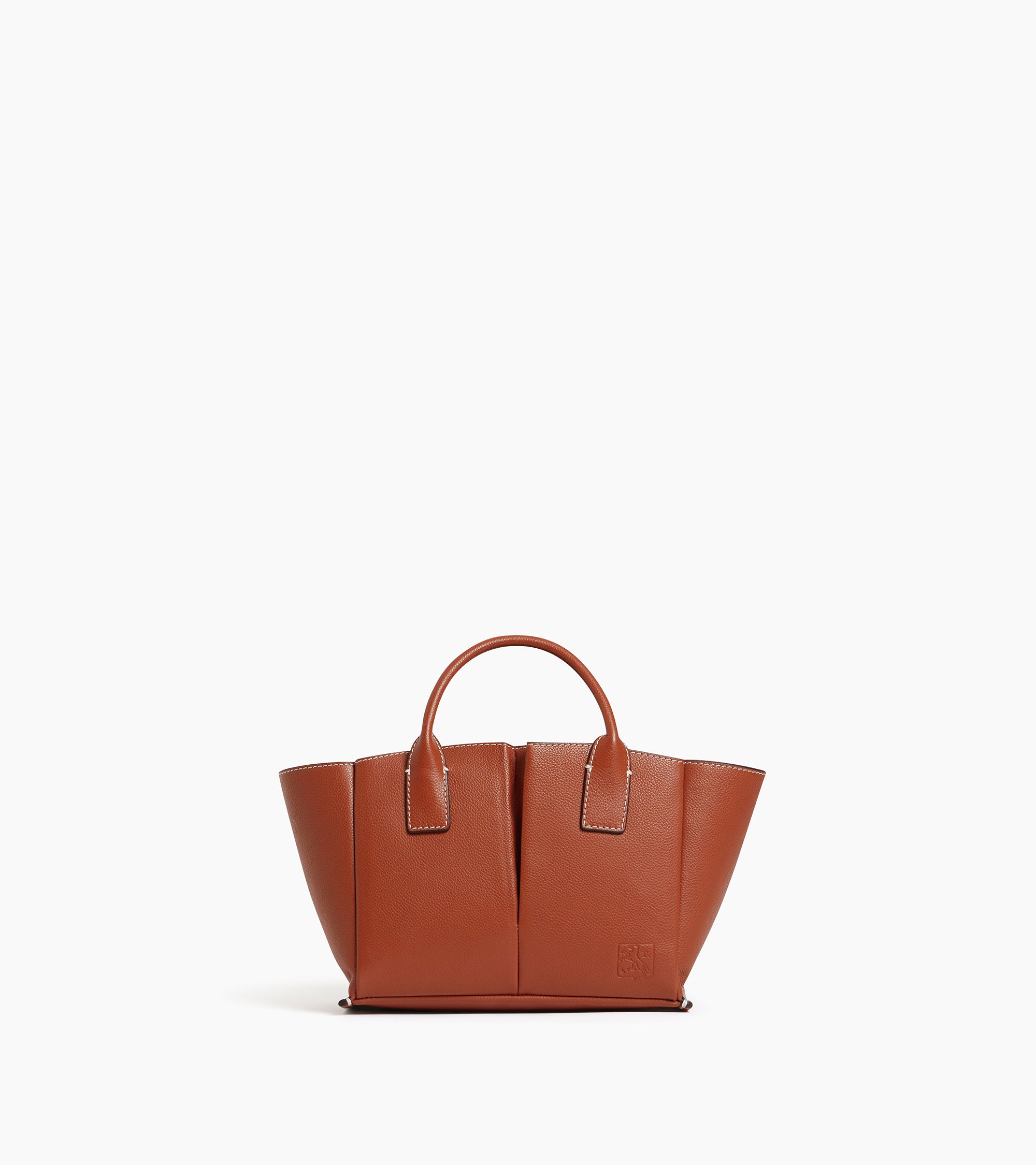 Elena small tote bag in grained leather