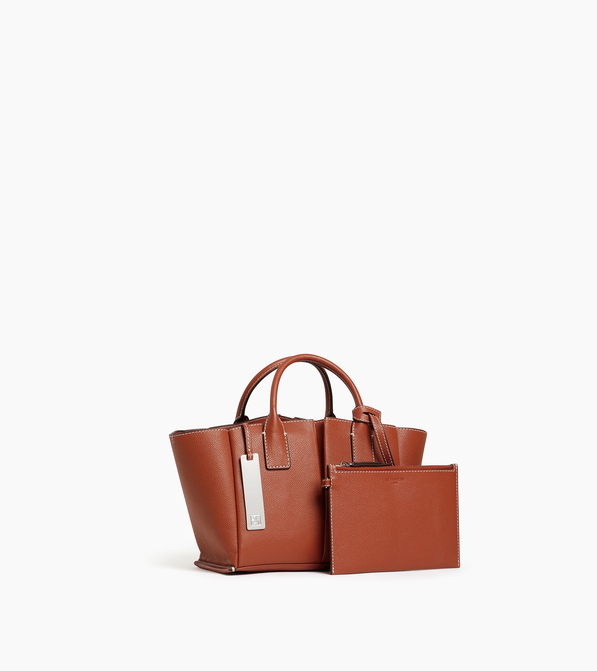 Elena small tote bag in grained leather