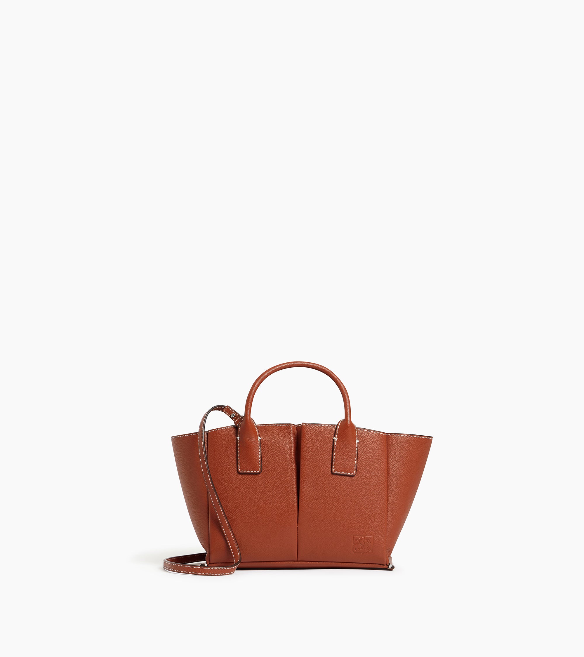 Elena small tote bag in grained leather