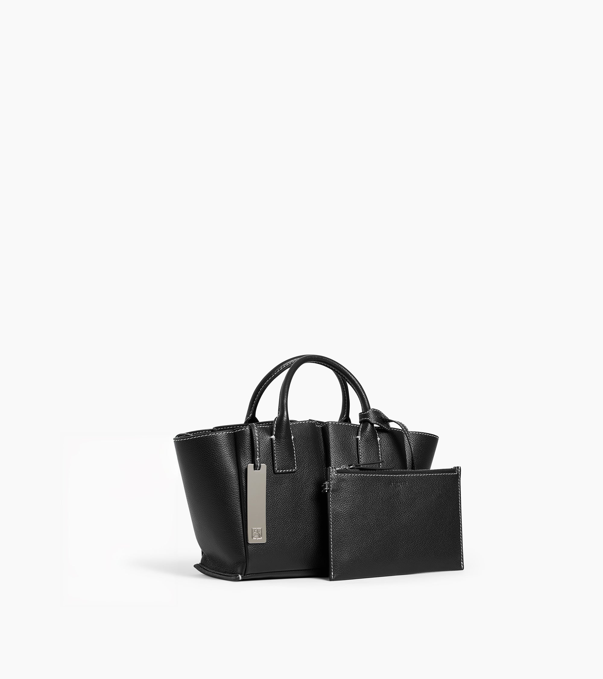 Elena small tote bag in grained leather