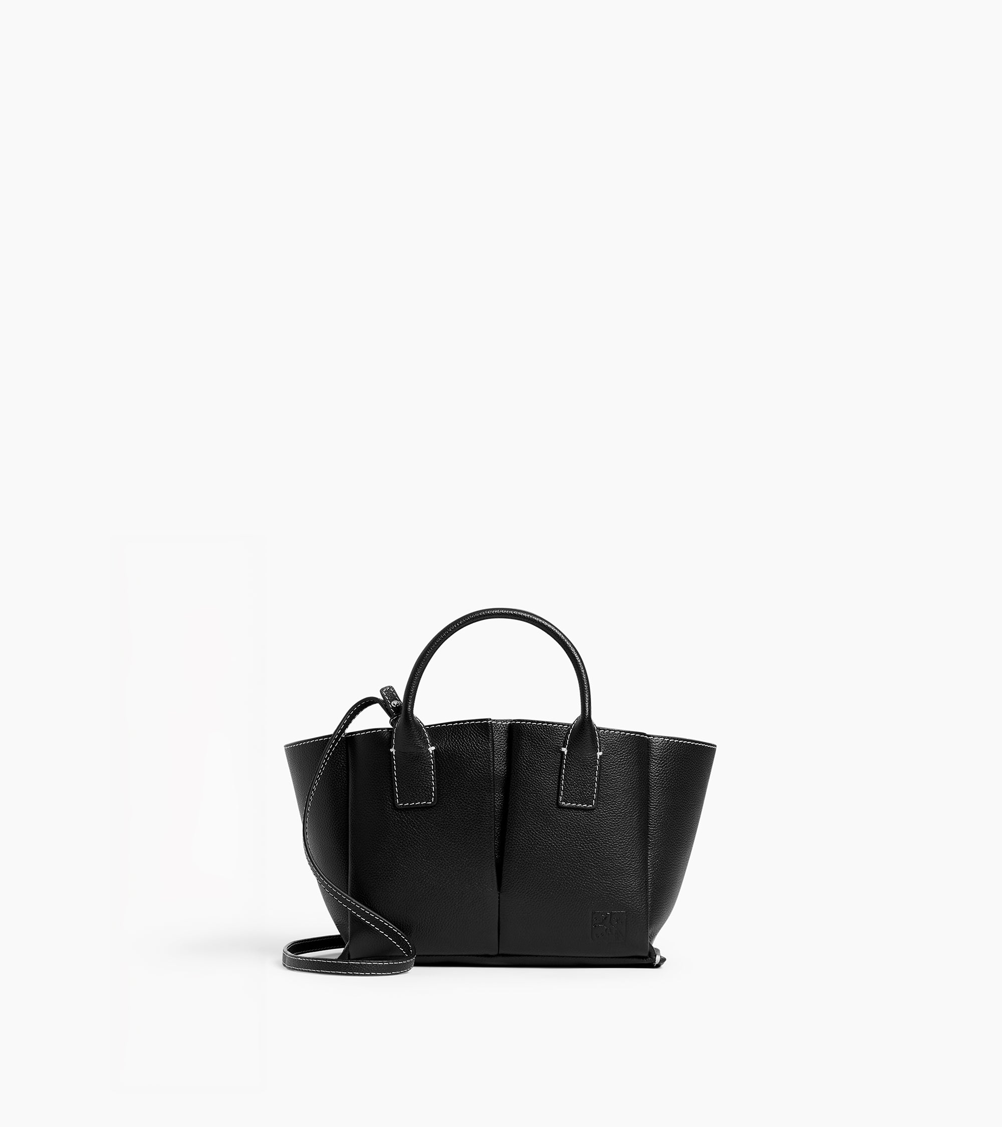 Elena small tote bag in grained leather