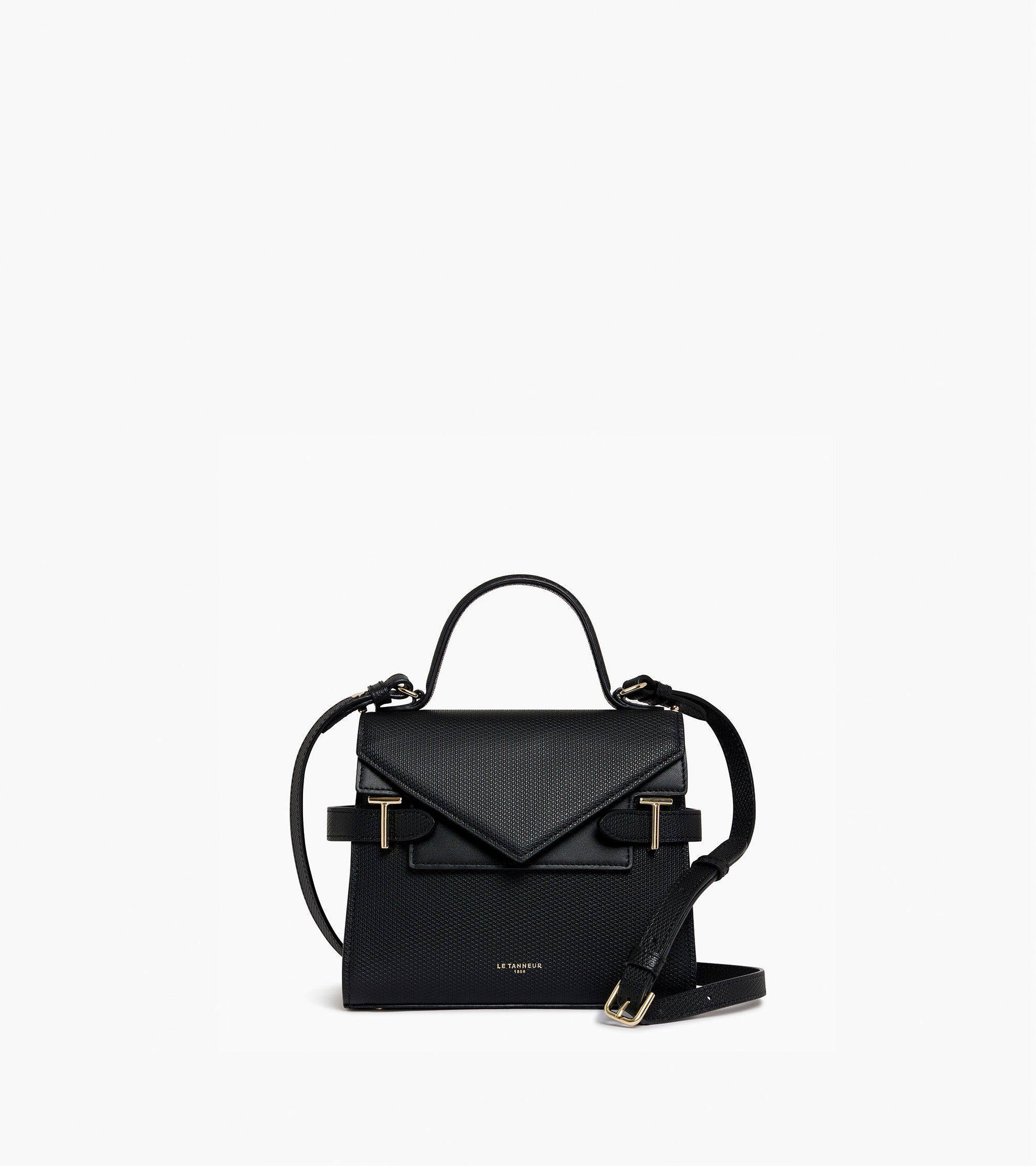 Emilie small handbag with double flap in T-signature leather