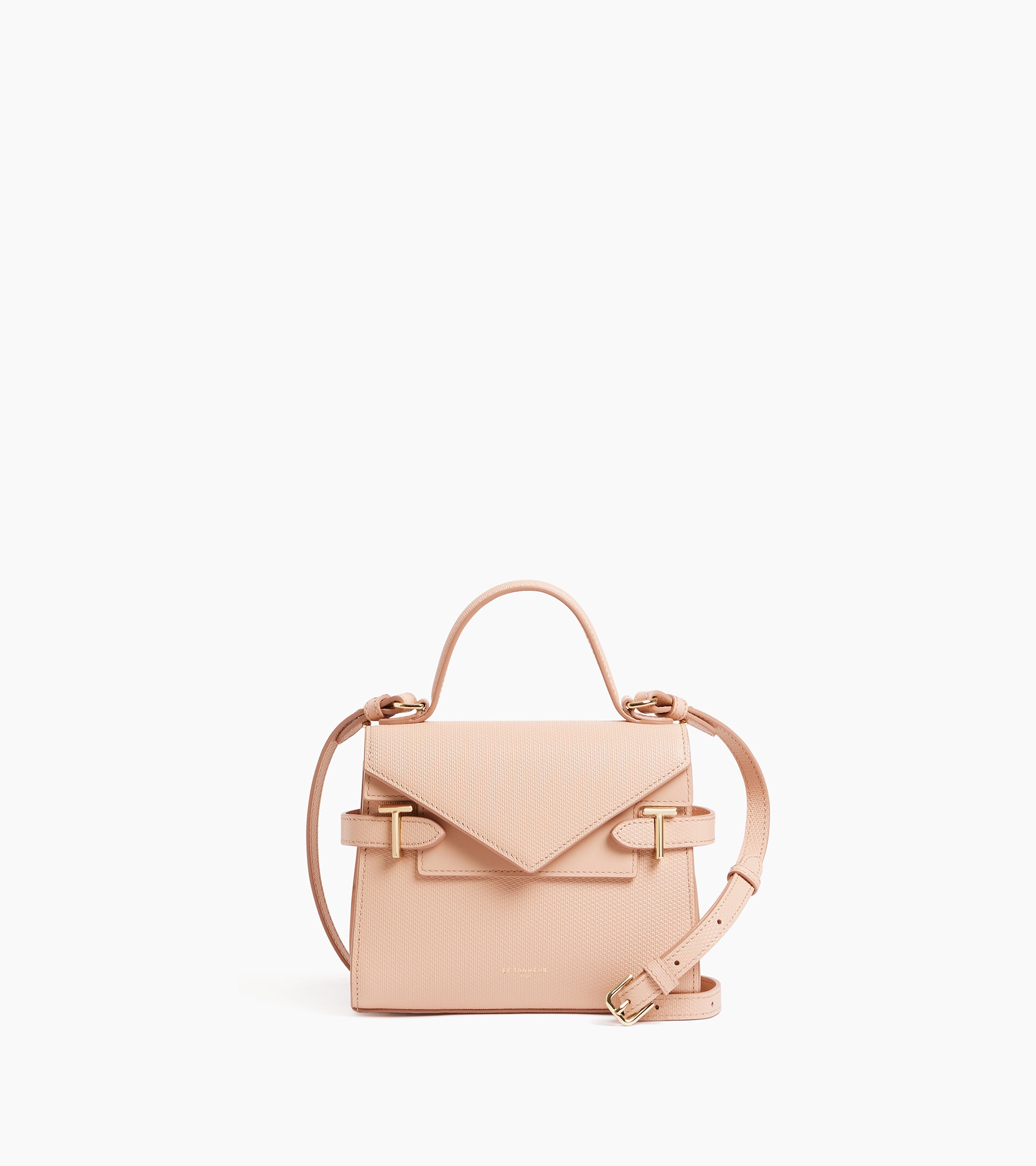 Emilie small double flap handbag in signature T leather