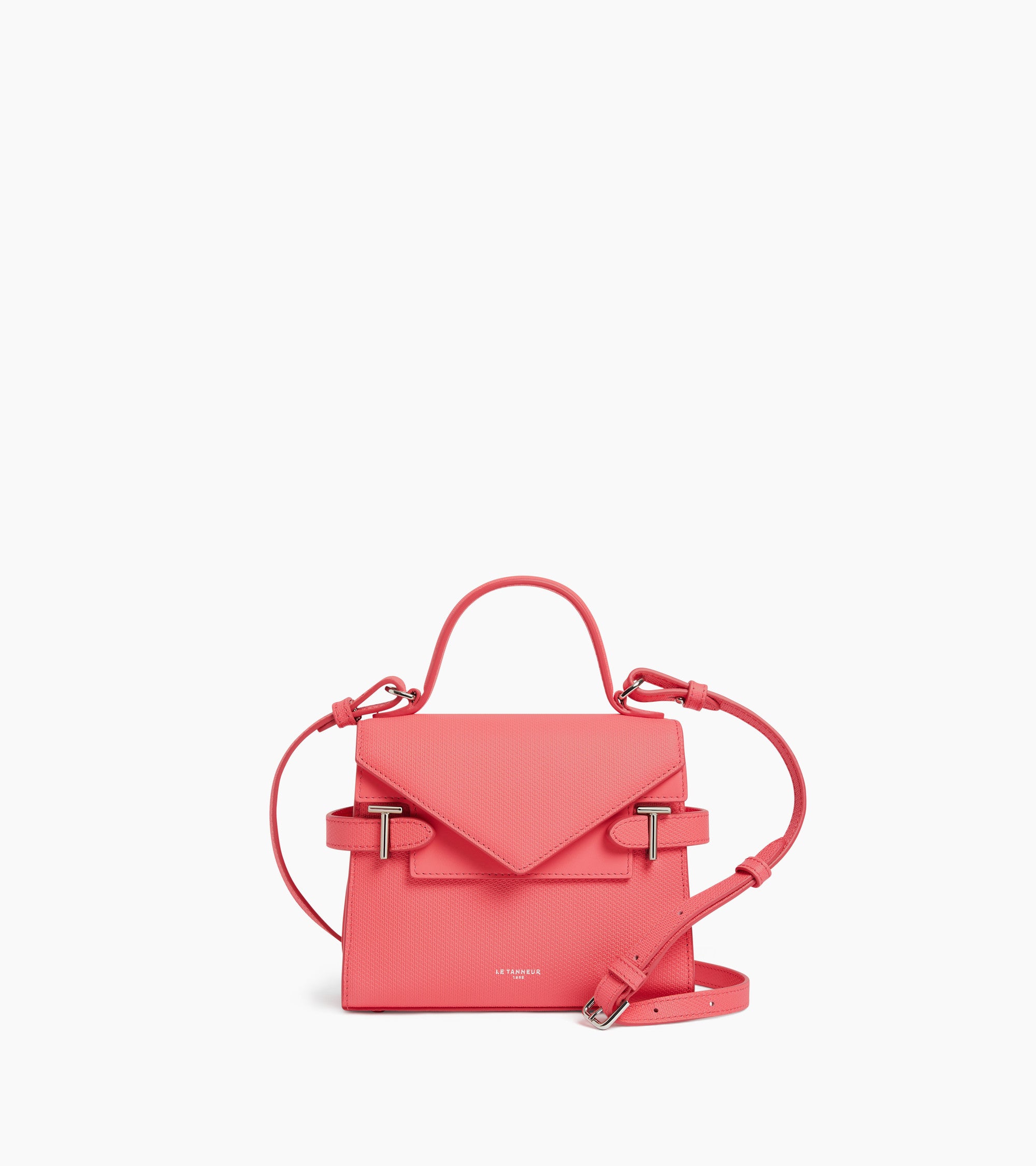 Emilie small handbag with double flap in T-signature leather