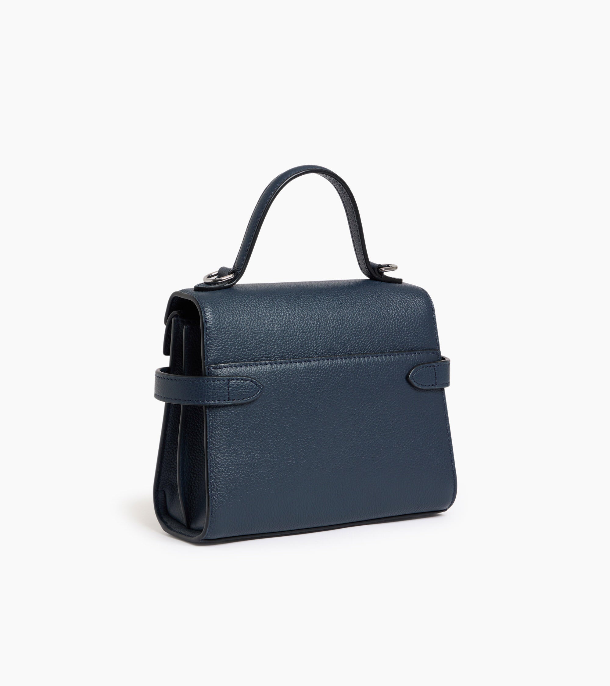 Emilie small handbag with double flap in grained leather