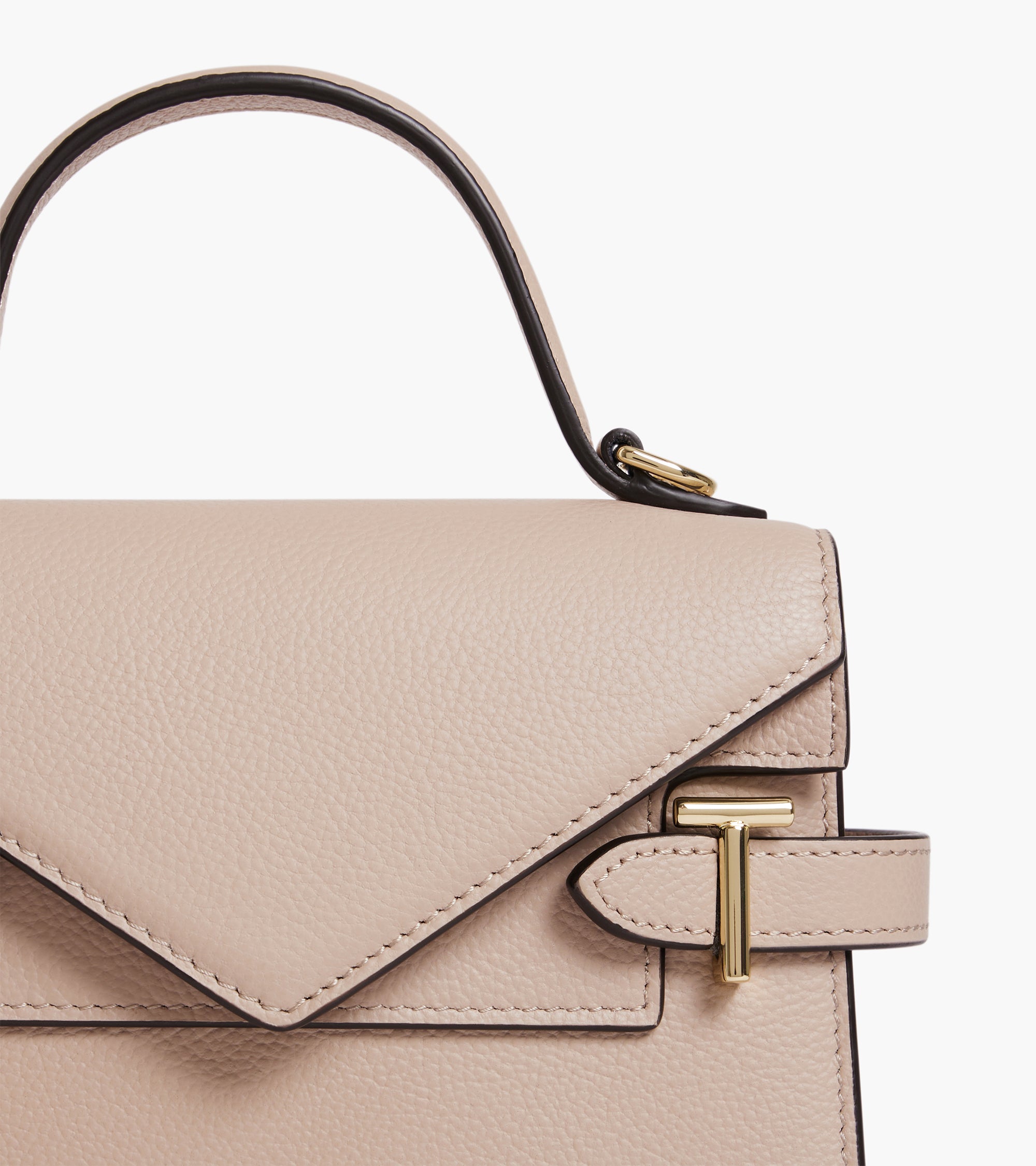 Emilie small handbag with double flap in grained leather